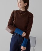 【アメリカンホリック/AMERICAN HOLIC】のバイパチ袖配色リブプルオーバー Brown|ID: prp329100004832841 ipo3291000000035192186