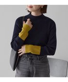 【アメリカンホリック/AMERICAN HOLIC】のバイパチ袖配色リブプルオーバー Dark Navy|ID: prp329100004832841 ipo3291000000035192187