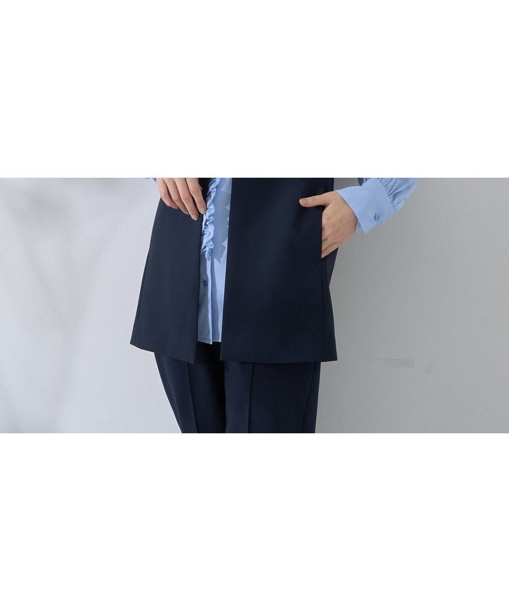 【イェッカ ヴェッカ/YECCA VECCA】のノーカラージレ インテリア・キッズ・メンズ・レディースファッション・服の通販 founy(ファニー) 　ファッション　Fashion　レディースファッション　Fashion for Women　アウター　Coat / Outerwear Collection　トップス・カットソー　Cut & Sew Tops　ベスト&ジレ / 重ね着スタイル　Vests & Gilets　おすすめ　Recommended / Our Picks　ジャケット　Jacket, Outerwear　スタイリッシュ　Stylish, Fashionable　セットアップ　Set-Up, Coordinated Outfit　フォーマル　Formal, Dressy　ベスト　Vest, Waistcoat　ポケット　Pocket, Pocket Detail　夏　Summer　春　Spring　S/S・春夏　SS, Spring/Summer, Warm Season　Navy|ID: prp329100004832855 ipo3291000000035192232