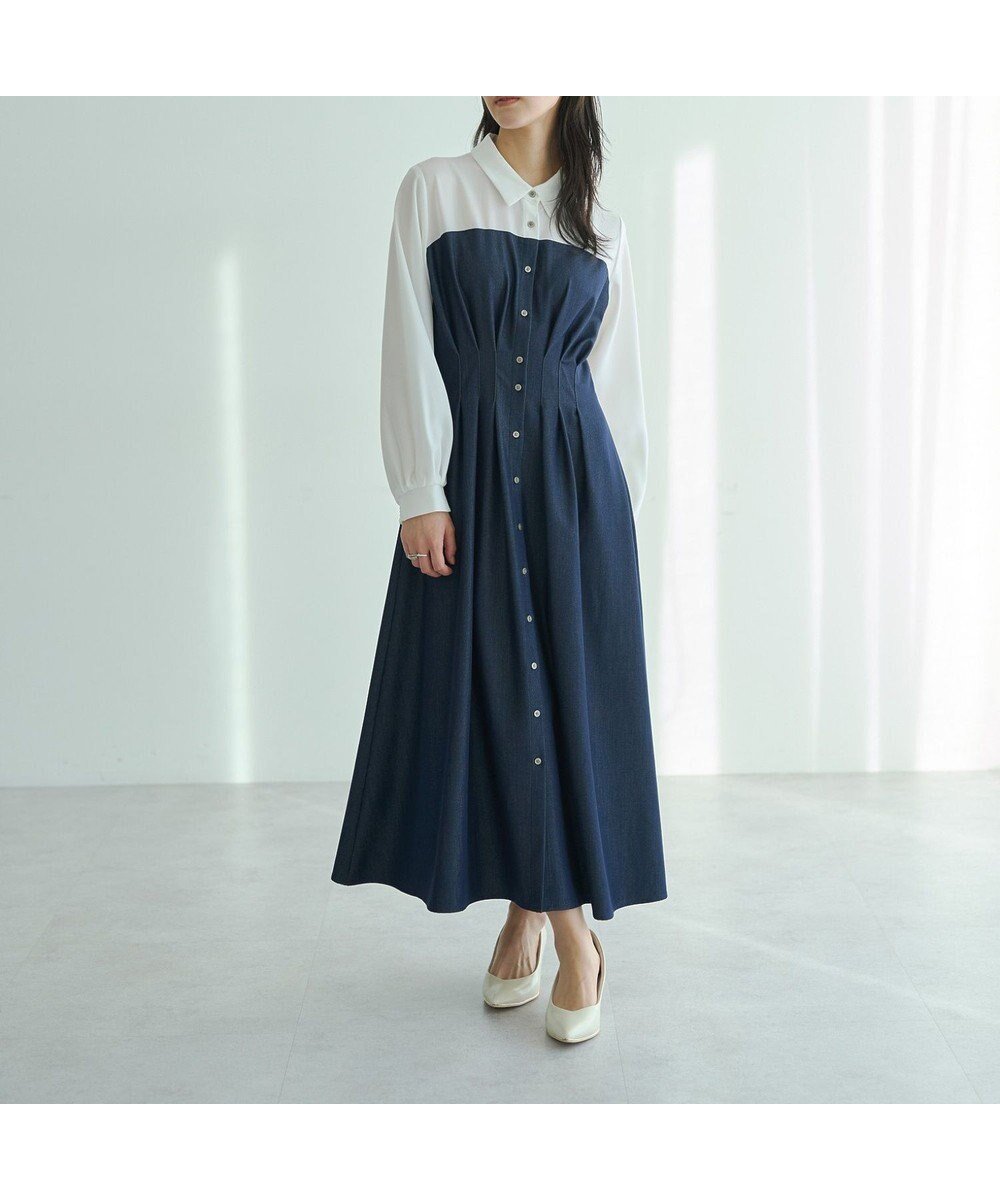 【イェッカ ヴェッカ/YECCA VECCA】のベアドッキングワンピース インテリア・キッズ・メンズ・レディースファッション・服の通販 founy(ファニー) ファッション Fashion レディースファッション Fashion for Women ワンピース Dresses ドッキング Docking, Mixed Material フロント Front, Front Design ポケット Pocket, Pocket Detail 人気 Popular, Best Seller 夏 Summer 春 Spring S/S・春夏 SS, Spring/Summer, Warm Season Navy|ID: prp329100004832861 ipo3291000000035192256