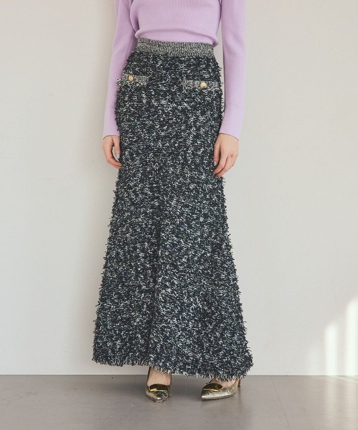 【グレース コンチネンタル/GRACE CONTINENTAL】のツイーディーニットスカート インテリア・キッズ・メンズ・レディースファッション・服の通販 founy(ファニー) https://founy.com/ ファッション Fashion レディースファッション Fashion for Women スカート Skirts ジャケット Jacket, Outerwear セットアップ Set-Up, Coordinated Outfit メタル Metal, Metal Parts A/W・秋冬 Autumn/Winter |ID: prp329100004832876 ipo3291000000035192297