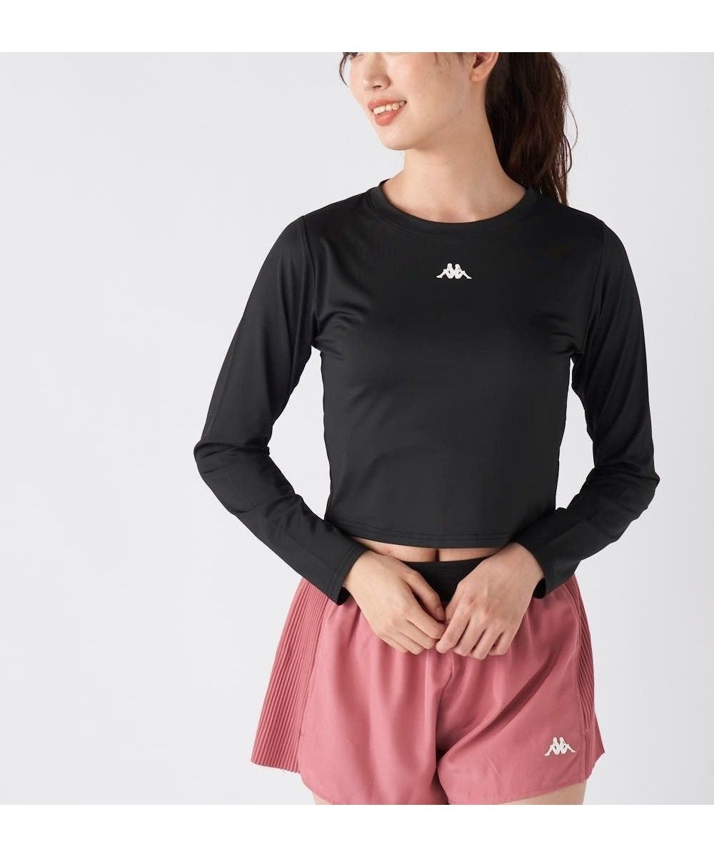 【その他のブランド/Other】の【Kappa】ショート丈 マルチスポーツTシャツ インテリア・キッズ・メンズ・レディースファッション・服の通販 founy(ファニー) 　ファッション　Fashion　レディースファッション　Fashion for Women　トップス・カットソー　Cut & Sew Tops　シャツ・ブラウス・オフィスカジュアル　Elegant Blouses & Button-Ups　レディースパーカー・カジュアルフーディー　Casual Hoodies & Sweatshirts　ロングTシャツ・Tシャツ　Longline T-Shirts & Tees　スウェット・クルーネックトップス　Sweatshirts & Crewnecks / Relaxed Fit Sweat Tops　スポーツウェア　Functional & Stylish Sportswear　スポーツ トップス　Athletic Tops / Workout Tops / Training Shirts　おすすめ　Recommended / Our Picks　アウトドア　Outdoor Clothing　イタリア　Italy　サッカー　Seersucker, Summer Fabric　ショート　Short, Short Length　スウェット / スエット　Sweatshirt, Sweatwear　スタイリッシュ　Stylish, Fashionable　スポーツ　Sports, Activewear　レギンス　Leggings, Stretch Pants　人気　Popular, Best Seller　吸水　Absorbent, Quick-Dry　A/W・秋冬　Autumn/Winter　ブラック|ID: prp329100004832884 ipo3291000000035192320