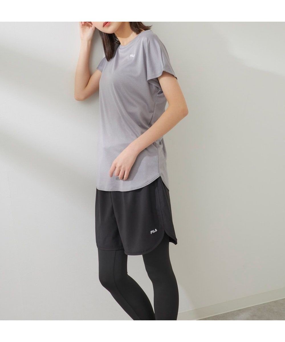 【その他のブランド/Other】の【FILA】水陸両用フィットネスウェア 3点セット インテリア・キッズ・メンズ・レディースファッション・服の通販 founy(ファニー) 　ファッション　Fashion　レディースファッション　Fashion for Women　トップス・カットソー　Cut & Sew Tops　イタリア　Italy　吸水　Absorbent, Quick-Dry　ショート　Short, Short Length　シンプル　Simple, Minimal　スポーツ　Sports, Activewear　デニム　Denim, Jeans Material　半袖　Short Sleeve, Half Sleeve　ラウンド　Round, Round Neck　レギンス　Leggings, Stretch Pants　楽ちん　Easy Fit, Comfortable　おすすめ　Recommended / Our Picks　グレー|ID: prp329100004832911 ipo3291000000035192459