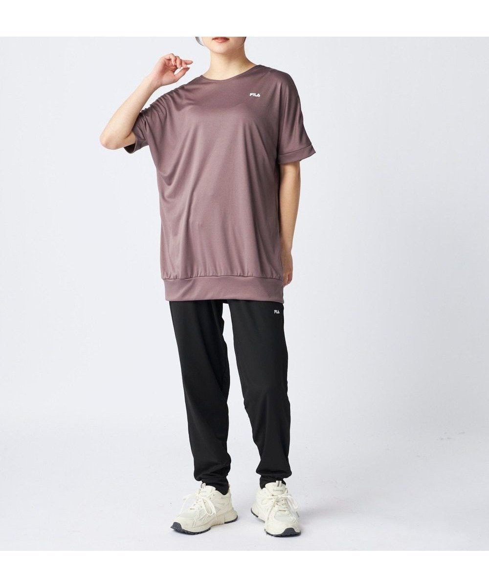 【その他のブランド/Other】の【FILA】水陸両用フィットネスウェア 2点セット インテリア・キッズ・メンズ・レディースファッション・服の通販 founy(ファニー) 　ファッション　Fashion　レディースファッション　Fashion for Women　トップス・カットソー　Cut & Sew Tops　イタリア　Italy　吸水　Absorbent, Quick-Dry　シンプル　Simple, Minimal　スポーツ　Sports, Activewear　デニム　Denim, Jeans Material　半袖　Short Sleeve, Half Sleeve　ロング　Long, Long-Length　楽ちん　Easy Fit, Comfortable　おすすめ　Recommended / Our Picks　ダークパープル|ID: prp329100004832912 ipo3291000000035192464