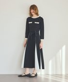 【グレース コンチネンタル/GRACE CONTINENTAL】のニットバイカラージャガードワンピース ブラック|ID: prp329100004832928 ipo3291000000035192552