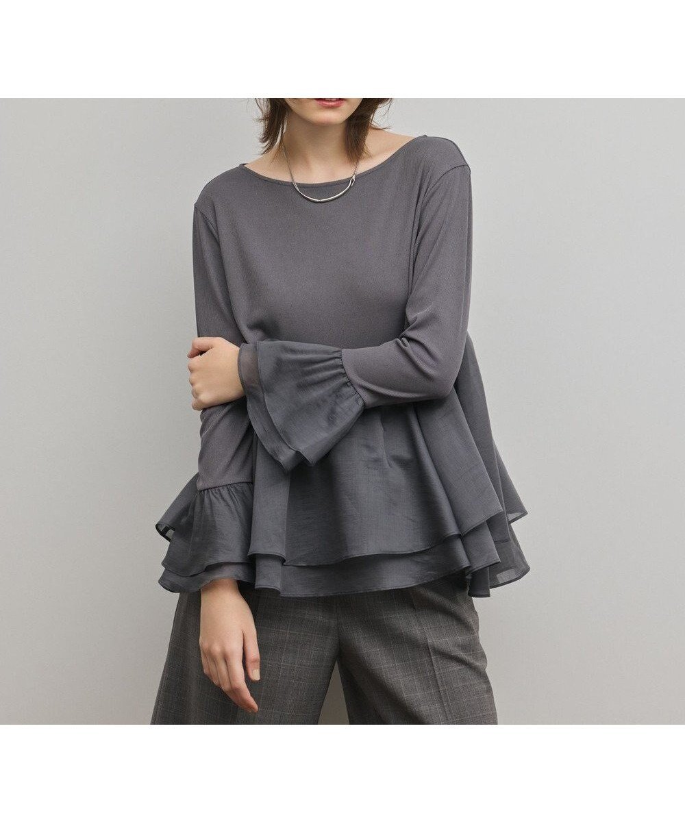 【グレース コンチネンタル/GRACE CONTINENTAL】のフレアカットトップ インテリア・キッズ・メンズ・レディースファッション・服の通販 founy(ファニー) ファッション Fashion レディースファッション Fashion for Women トップス・カットソー Cut & Sew Tops シャツ・ブラウス・オフィスカジュアル Elegant Blouses & Button-Ups ロングTシャツ・Tシャツ Longline T-Shirts & Tees カットソー・ベーシックTシャツ Cut-and-Sewn Tops / Stretch Tees & Basics 春 Spring カットソー Cut and Sewn Top ギャザー Gathered, Ruffled シアー Sheer, See-Through シンプル Simple, Minimal ティアード Tiered, Tiered Style トレンド Trend, Trending Now ドッキング Docking, Mixed Material フリル Frill, Ruffle ペプラム Peplum, Flared Hem S/S・春夏 SS, Spring/Summer, Warm Season おすすめ Recommended / Our Picks 夏 Summer グレー|ID: prp329100004832930 ipo3291000000035192560
