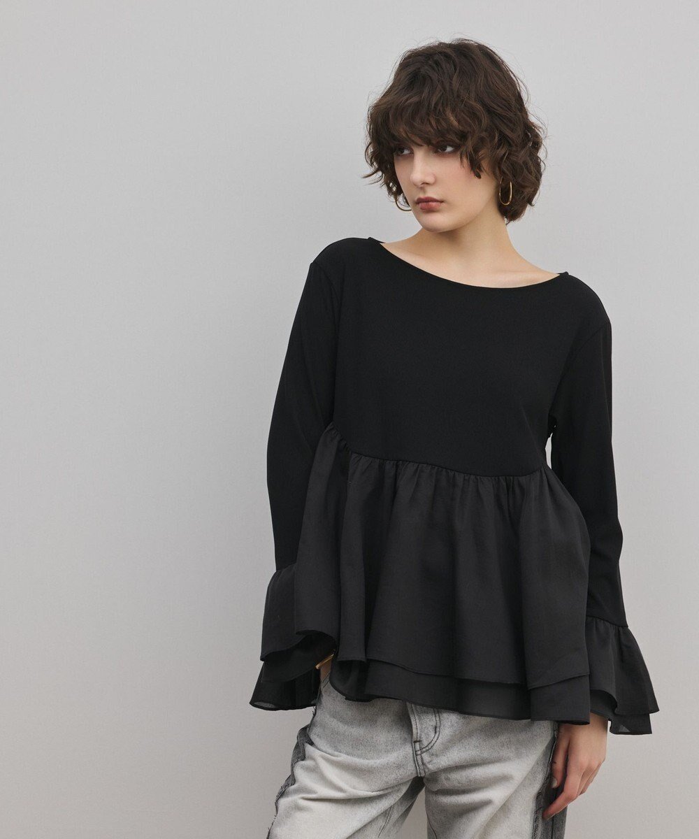【グレース コンチネンタル/GRACE CONTINENTAL】のフレアカットトップ インテリア・キッズ・メンズ・レディースファッション・服の通販 founy(ファニー) ファッション Fashion レディースファッション Fashion for Women トップス・カットソー Cut & Sew Tops シャツ・ブラウス・オフィスカジュアル Elegant Blouses & Button-Ups ロングTシャツ・Tシャツ Longline T-Shirts & Tees カットソー・ベーシックTシャツ Cut-and-Sewn Tops / Stretch Tees & Basics 春 Spring カットソー Cut and Sewn Top ギャザー Gathered, Ruffled シアー Sheer, See-Through シンプル Simple, Minimal ティアード Tiered, Tiered Style トレンド Trend, Trending Now ドッキング Docking, Mixed Material フリル Frill, Ruffle ペプラム Peplum, Flared Hem S/S・春夏 SS, Spring/Summer, Warm Season おすすめ Recommended / Our Picks 夏 Summer ブラック|ID: prp329100004832930 ipo3291000000035192561