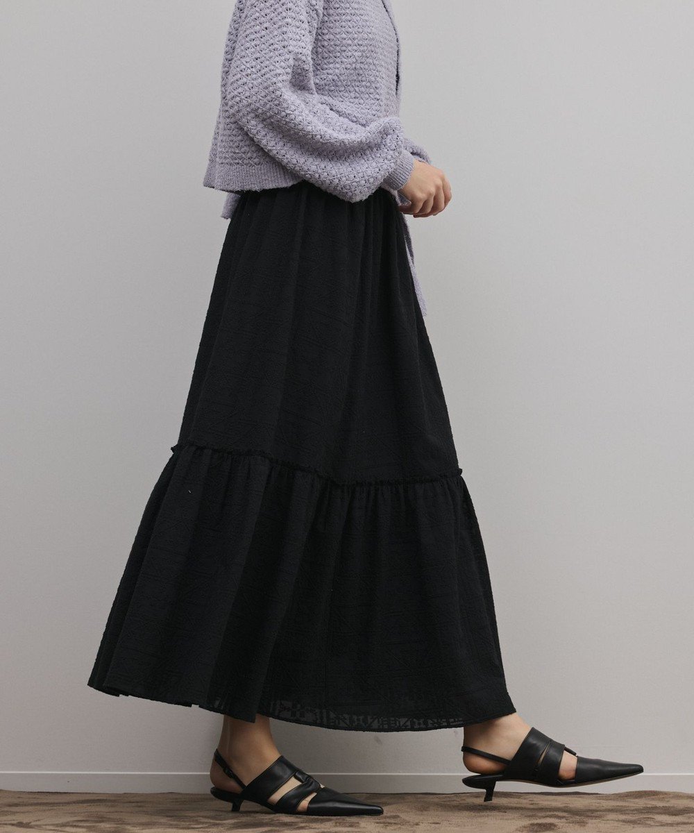 【グレース コンチネンタル/GRACE CONTINENTAL】のティアードエンブロイダリースカート インテリア・キッズ・メンズ・レディースファッション・服の通販 founy(ファニー) 　ファッション　Fashion　レディースファッション　Fashion for Women　スカート　Skirts　フェミニン　Feminine, Girly　エレガント 上品　Elegant　夏　Summer　春　Spring　S/S・春夏　SS, Spring/Summer, Warm Season　ブラック|ID: prp329100004832932 ipo3291000000035192568