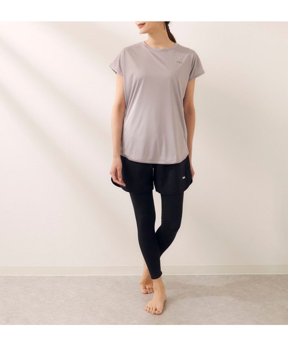 【その他のブランド/Other】の【FILA】水陸両用フィットネスウェア 3点セット インテリア・キッズ・メンズ・レディースファッション・服の通販 founy(ファニー) 　ファッション　Fashion　レディースファッション　Fashion for Women　トップス・カットソー　Cut & Sew Tops　イタリア　Italy　吸水　Absorbent, Quick-Dry　ショート　Short, Short Length　シンプル　Simple, Minimal　スポーツ　Sports, Activewear　デニム　Denim, Jeans Material　半袖　Short Sleeve, Half Sleeve　ラウンド　Round, Round Neck　レギンス　Leggings, Stretch Pants　楽ちん　Easy Fit, Comfortable　おすすめ　Recommended / Our Picks　ベージュ|ID: prp329100004833743 ipo3291000000035201976