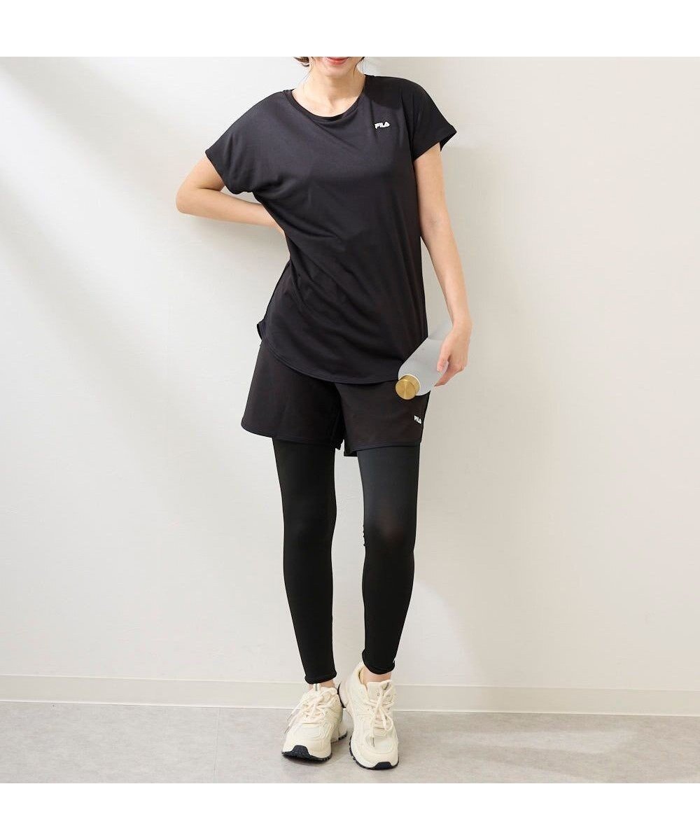 【その他のブランド/Other】の【FILA】水陸両用フィットネスウェア 3点セット 人気、トレンドファッション・服の通販 founy(ファニー) 　ファッション　Fashion　レディースファッション　Fashion for Women　トップス・カットソー　Cut & Sew Tops　イタリア　Italy　吸水　Absorbent, Quick-Dry　ショート　Short, Short Length　シンプル　Simple, Minimal　スポーツ　Sports, Activewear　デニム　Denim, Jeans Material　半袖　Short Sleeve, Half Sleeve　ラウンド　Round, Round Neck　レギンス　Leggings, Stretch Pants　楽ちん　Easy Fit, Comfortable　おすすめ　Recommended / Our Picks　 other-1|ID: prp329100004833743 ipo3291000000035710113