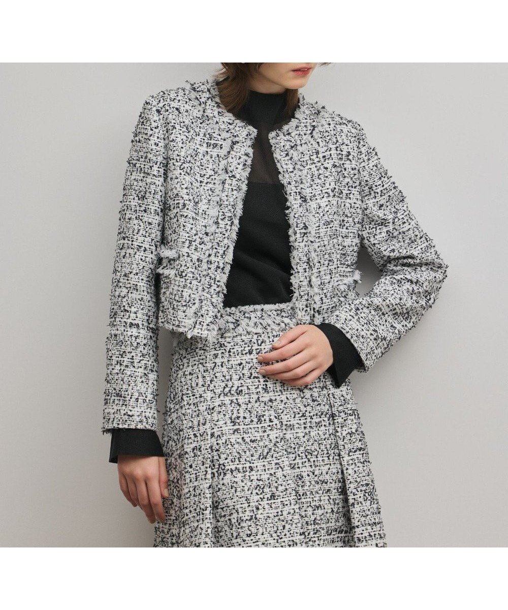 【グレース コンチネンタル/GRACE CONTINENTAL】のミックスツイードジャケット インテリア・キッズ・メンズ・レディースファッション・服の通販 founy(ファニー) ファッション Fashion レディースファッション Fashion for Women アウター Coat / Outerwear Collection レディースジャケット・軽アウター Jackets ノーカラージャケット / シンプル上品コーデ Collarless Jackets 春 Spring ジャケット Jacket, Outerwear スマート Smart, Elegant セットアップ Set-Up, Coordinated Outfit ツイード Twill, Twill Weave フリンジ Fringe, Tassel フロント Front, Front Design S/S・春夏 SS, Spring/Summer, Warm Season 夏 Summer エレガント 上品 Elegant セレモニー Ceremony ブラック|ID: prp329100004833760 ipo3291000000035516745