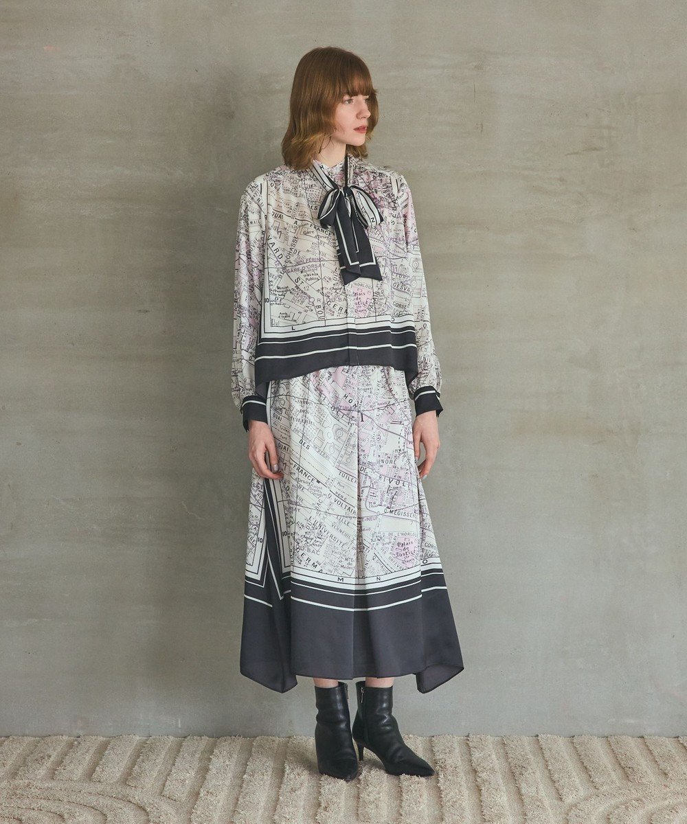 【グレース コンチネンタル/GRACE CONTINENTAL】のパリスカーフプリントスカート インテリア・キッズ・メンズ・レディースファッション・服の通販 founy(ファニー) 　ファッション　Fashion　レディースファッション　Fashion for Women　スカート　Skirts　ツイル　Twist, Twisted Detail　パターン　Pattern, Design Print　プリント　Print, Printed Pattern　夏　Summer　春　Spring　S/S・春夏　SS, Spring/Summer, Warm Season　ブラック|ID: prp329100004833763 ipo3291000000035202060