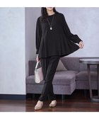 【ティアクラッセ/Tiaclasse】の【ブラウス パンツ2点セット】サイドプリーツブラウス×テーパードパンツ セットアップ ブラック|ID: prp329100004833769 ipo3291000000035702713