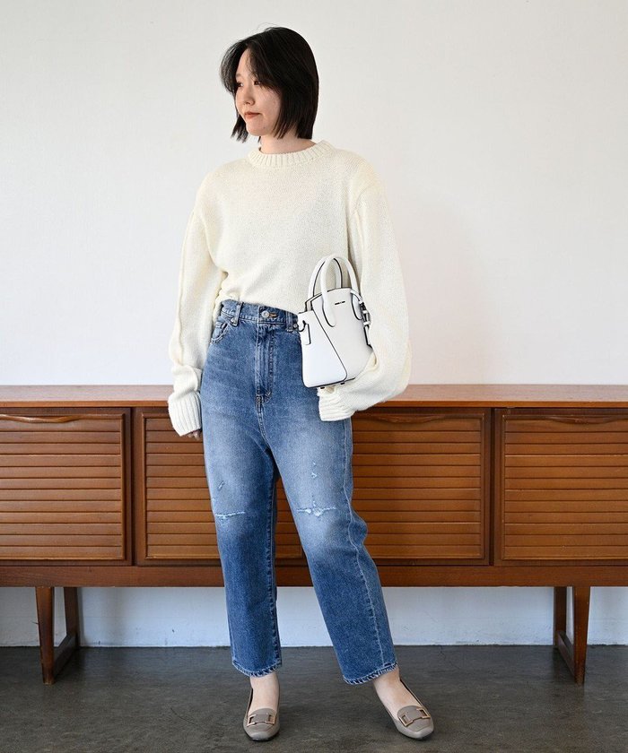 【ウォードブルー/WOADBLUE】の【先行販売】SALUU サルー ストレートアンクル デニムパンツ ダメージ インテリア・キッズ・メンズ・レディースファッション・服の通販 founy(ファニー) https://founy.com/ ファッション Fashion レディースファッション Fashion for Women パンツ Pants & Trousers デニムパンツ・ジーンズ・美脚デニム Denim Jeans & Pants アンクル Ankle-Length Design クロップド Cropped, Short Length ストレッチ Stretch, Stretchy Fabric ストレート Straight, Straight Cut ダメージ Distressed, Destroyed デニム Denim, Jeans Material バランス Balance, Style Balance フィット Fit, Slim Fit フロント Front, Front Design A/W・秋冬 Autumn/Winter S/S・春夏 SS, Spring/Summer, Warm Season 夏 Summer 2026年 2026 |ID: prp329100004833780 ipo3291000000035202120