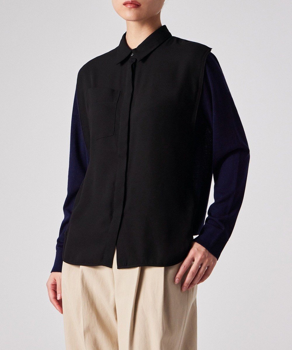 【ポール スミス/Paul Smith】のバイカラー シャツコンビ ニット 人気、トレンドファッション・服の通販 founy(ファニー) 　ファッション　Fashion　レディースファッション　Fashion for Women　トップス・カットソー　Cut & Sew Tops　ニット　Knit Tops & Sweaters　シャツ・ブラウス・オフィスカジュアル　Elegant Blouses & Button-Ups　インナー　Innerwear　コンビ　Combo, Combination Style　ジャケット　Jacket, Outerwear　セーター　Sweater, Knitwear　リラックス　Relax, Relaxed Fit　夏　Summer　S/S・春夏　SS, Spring/Summer, Warm Season　A/W・秋冬　Autumn/Winter　 other-1|ID: prp329100004833796 ipo3291000000035202185