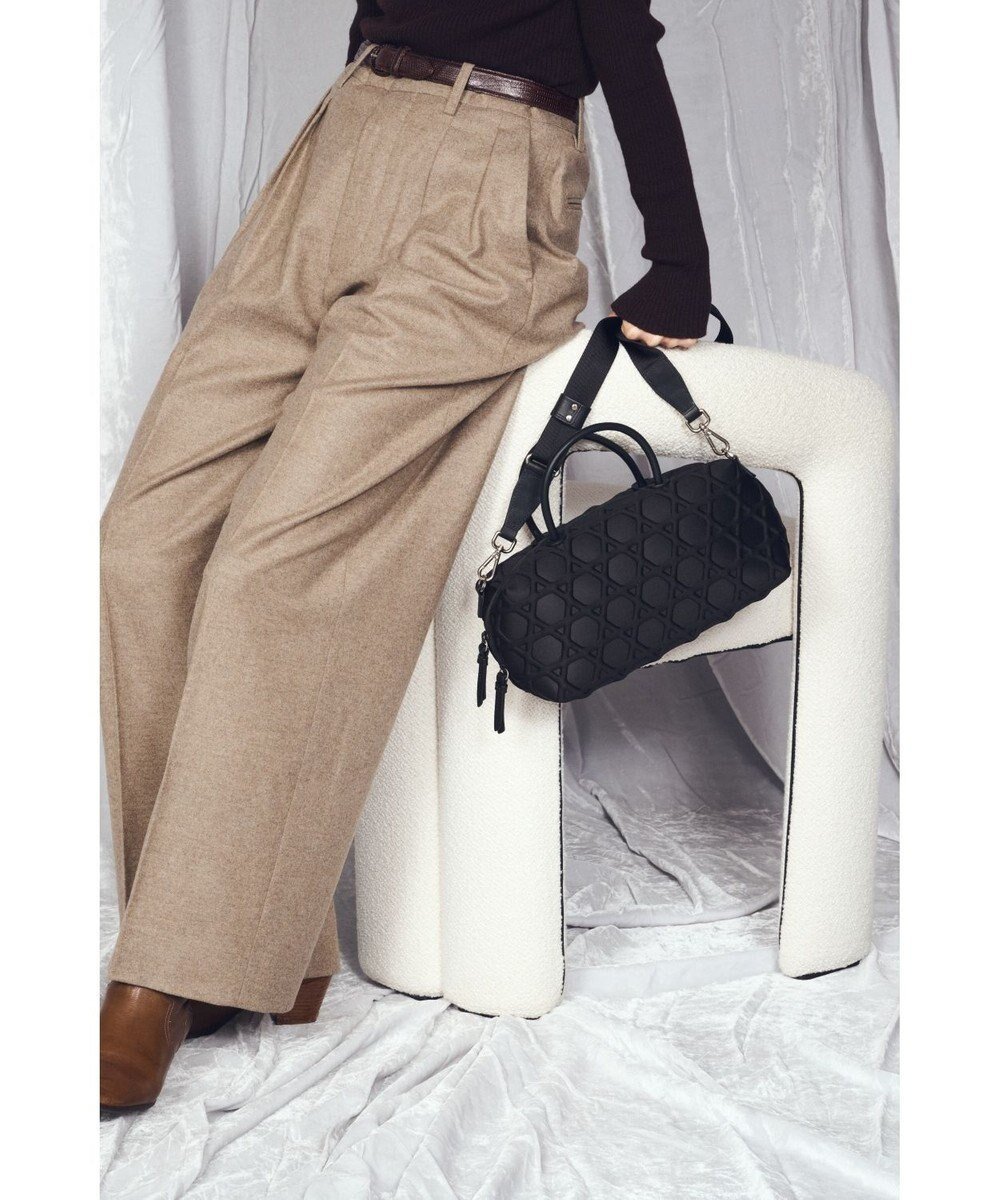 【ミヤビヤ/MIYABIYA】の【撥水加工】篭目大柄エンボスボンディングミニボストン インテリア・キッズ・メンズ・レディースファッション・服の通販 founy(ファニー) 　ファッション　Fashion　レディースファッション　Fashion for Women　ショルダー　Shoulder, Shoulder Strap　パターン　Pattern, Design Print　フォルム　Silhouette, Form　ボストン　Boston　ボストンバッグ　Boston Bag, Retro Bag　ポケット　Pocket, Pocket Detail　モチーフ　Motif, Design Theme　チョコレート|ID: prp329100004833802 ipo3291000000035202201