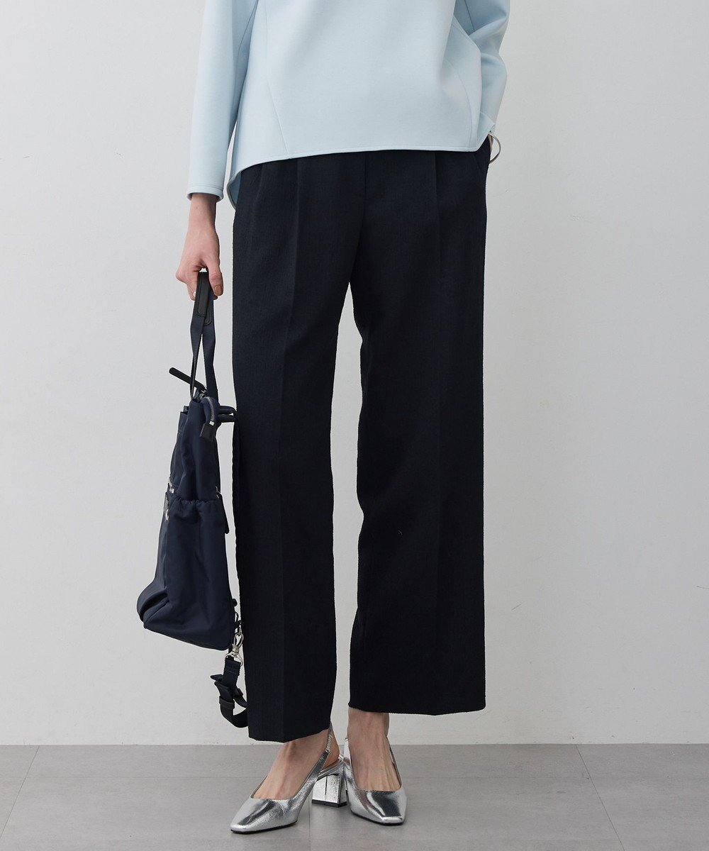 【アイシービー/iCB】の【先行予約】ミックスブッチャー ワイドパンツ インテリア・キッズ・メンズ・レディースファッション・服の通販 founy(ファニー) 　ファッション　Fashion　レディースファッション　Fashion for Women　パンツ　Pants & Trousers　春　Spring　ジャケット　Jacket, Outerwear　ストレッチ　Stretch, Stretchy Fabric　スマート　Smart, Elegant　セットアップ　Set-Up, Coordinated Outfit　フォルム　Silhouette, Form　ミックス　Mix, Mixed Style　ワイド　Wide, Wide Fit　S/S・春夏　SS, Spring/Summer, Warm Season　おすすめ　Recommended / Our Picks　夏　Summer　ビジネス 仕事 通勤　Business / Work / Commuting　2026年　2026　ネイビー|ID: prp329100004833807 ipo3291000000035202220