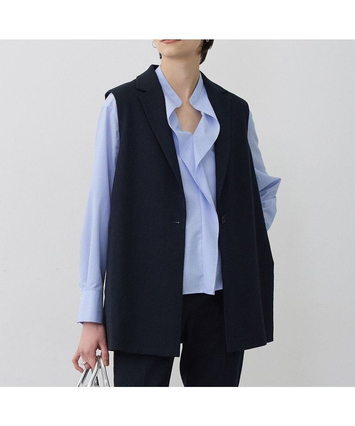 【アイシービー/iCB】のミックスブッチャー バックスリットジレ インテリア・キッズ・メンズ・レディースファッション・服の通販 founy(ファニー) https://founy.com/ ファッション Fashion レディースファッション Fashion for Women アウター Coat / Outerwear Collection トップス・カットソー Cut & Sew Tops ベスト&ジレ / 重ね着スタイル Vests & Gilets 春 Spring カットソー Cut and Sewn Top シンプル Simple, Minimal ストレッチ Stretch, Stretchy Fabric スリット Slit, Slit Detail セットアップ Set-Up, Coordinated Outfit フロント Front, Front Design ベスト Vest, Waistcoat ミックス Mix, Mixed Style ワイド Wide, Wide Fit S/S・春夏 SS, Spring/Summer, Warm Season おすすめ Recommended / Our Picks 夏 Summer 2026年 2026 |ID: prp329100004833808 ipo3291000000035202221