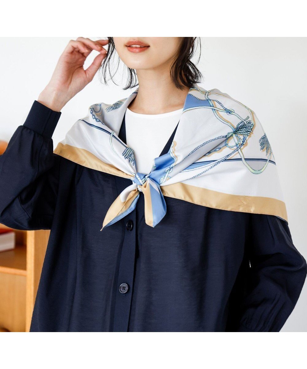 【エニィ スィス/any SiS】の【WEB・一部店舗限定】大判チェーン スカーフ 人気、トレンドファッション・服の通販 founy(ファニー) 　ファッション　Fashion　レディースファッション　Fashion for Women　シンプル　Simple, Minimal　スカーフ　Scarf, Neckwear　チェーン　Chain, Chain Strap　バンダナ　Bandana, Head Scarf　ブロック　Block, Solid Block Pattern　ワンポイント　One Point, Statement Accent　エレガント 上品　Elegant　新作・新入荷　New Arrivals / New In　 other-1|ID: prp329100004833809 ipo3291000000036165301