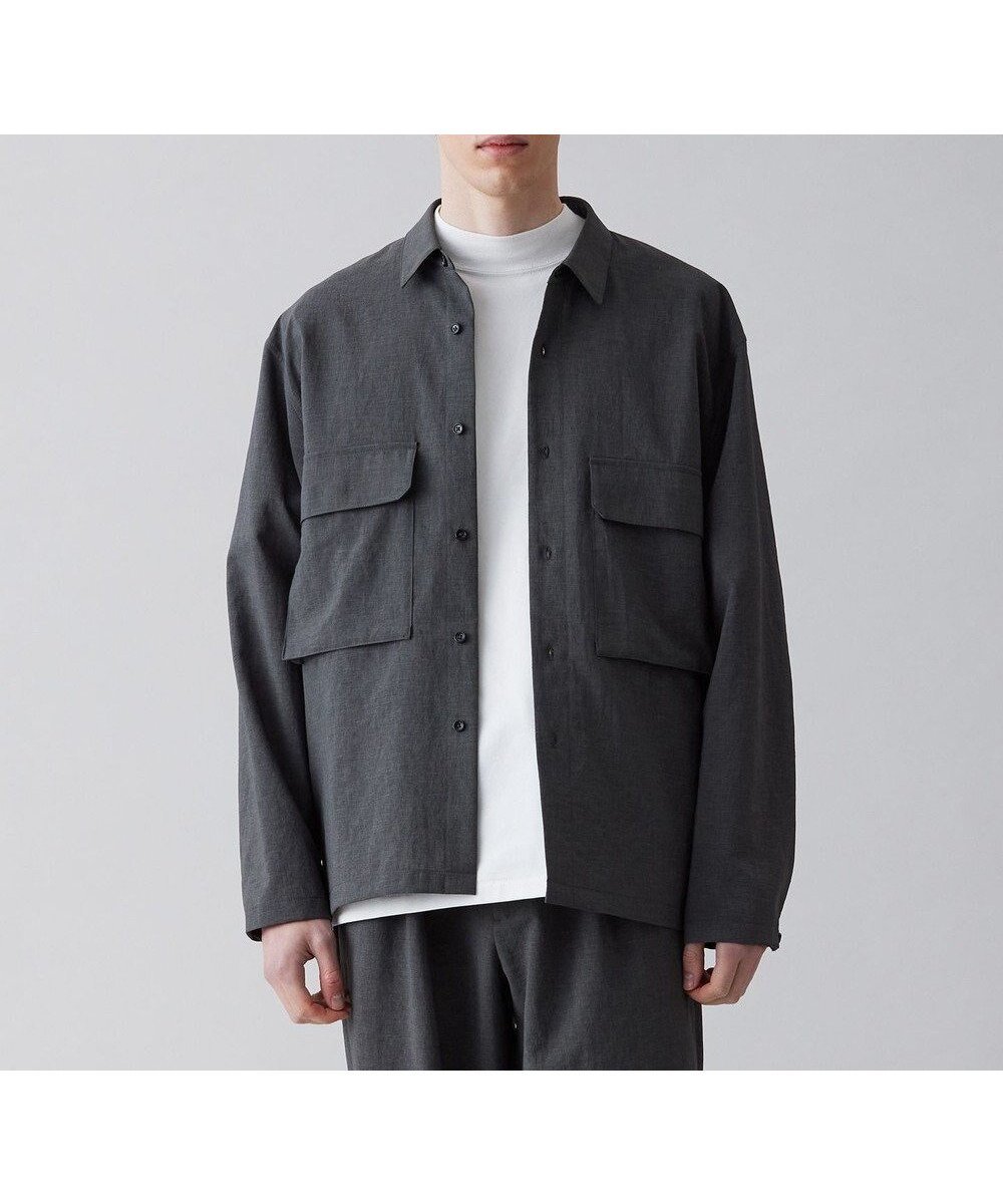 【アンフィーロ/UNFILO / MEN】のTENNEN TOUCH シャツアウター 23年春夏商品 インテリア・キッズ・メンズ・レディースファッション・服の通販 founy(ファニー) 　ファッション　Fashion　メンズファッション　Fashion for Men　アウター　Men's Coats Outerwear　トップス・カットソー　Cut & Sew Tops　メンズシャツ　Shirts　春　Spring　吸水　Absorbent, Quick-Dry　抗菌　Antibacterial, Bacteria-Resistant　ストレッチ　Stretch, Stretchy Fabric　セットアップ　Set-Up, Coordinated Outfit　トレンド　Trend, Trending Now　パッチ　Patch, Appliqué　ポケット　Pocket, Pocket Detail　羽織　Haori, Light Jacket　リラックス　Relax, Relaxed Fit　ワーク　Workwear, Utility Style　S/S・春夏　SS, Spring/Summer, Warm Season　夏　Summer　エレガント 上品　Elegant　グレー|ID: prp329100004834634 ipo3291000000035213034