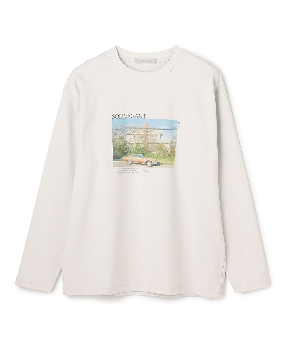 【アンフィーロ/UNFILO / MEN】の【男女兼用】3シーズンスウェット フォトTEE インテリア・キッズ・メンズ・レディースファッション・服の通販 founy(ファニー) 　ファッション　Fashion　レディースファッション　Fashion for Women　トップス・カットソー　Cut & Sew Tops　シャツ・ブラウス・オフィスカジュアル　Elegant Blouses & Button-Ups　レディースパーカー・カジュアルフーディー　Casual Hoodies & Sweatshirts　ロングTシャツ・Tシャツ　Longline T-Shirts & Tees　スウェット・クルーネックトップス　Sweatshirts & Crewnecks / Relaxed Fit Sweat Tops　カットソー・ベーシックTシャツ　Cut-and-Sewn Tops / Stretch Tees & Basics　インナー　Innerwear　春　Spring　秋　Autumn　カットソー　Cut and Sewn Top　カーディガン　Cardigan, Knitwear　ジャケット　Jacket, Outerwear　スウェット / スエット　Sweatshirt, Sweatwear　ボトム　Bottoms, Lower Wear　ワイド　Wide, Wide Fit　ワッフル　Waffle, Waffle Knit　冬　Winter / This Winter　A/W・秋冬　Autumn/Winter　おすすめ　Recommended / Our Picks　2026年　2026　ライトグレー×ナチュラル(背景グリーン)|ID: prp329100004834646 ipo3291000000035213119