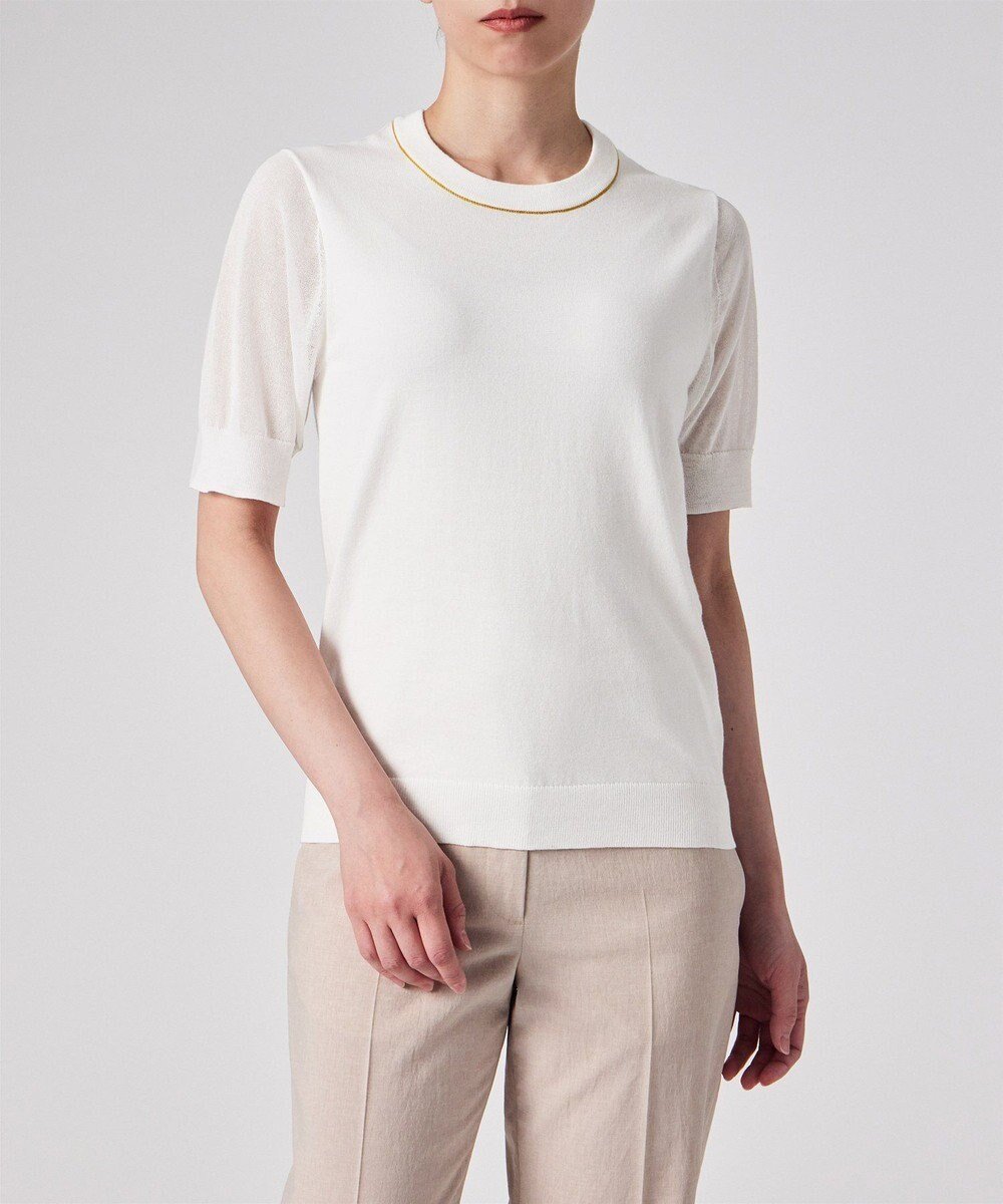 【ポール スミス/Paul Smith】の【洗える】シアー コンビネーション ニット インテリア・キッズ・メンズ・レディースファッション・服の通販 founy(ファニー) 　ファッション　Fashion　レディースファッション　Fashion for Women　トップス・カットソー　Cut & Sew Tops　ニット　Knit Tops & Sweaters　おすすめ　Recommended / Our Picks　カーディガン　Cardigan, Knitwear　シアー　Sheer, See-Through　セーター　Sweater, Knitwear　エレガント 上品　Elegant　夏　Summer　S/S・春夏　SS, Spring/Summer, Warm Season　洗える　Machine Washable　A/W・秋冬　Autumn/Winter　ホワイト|ID: prp329100004834655 ipo3291000000035213167