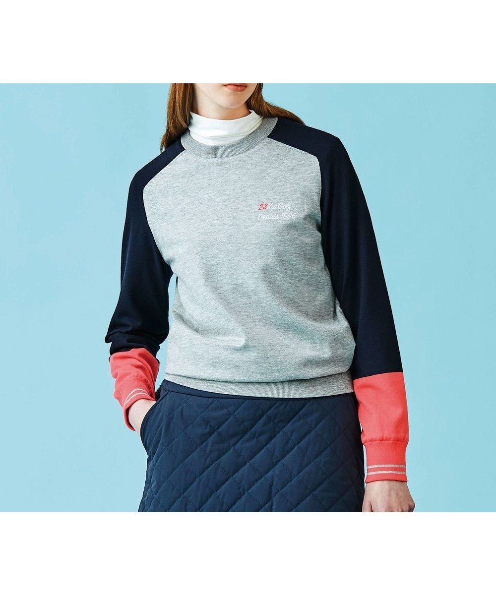 【23区 ゴルフ/NIJYUSANKU GOLF】の【WOMEN】【洗える】トロンプルイユ ニット インテリア・キッズ・メンズ・レディースファッション・服の通販 founy(ファニー) 　ファッション　Fashion　レディースファッション　Fashion for Women　トップス・カットソー　Cut & Sew Tops　ニット　Knit Tops & Sweaters　ウォーム　Warm Fabric　ストレッチ　Stretch, Stretchy Fabric　セーター　Sweater, Knitwear　ブロッキング　Color Blocking, Panel Design　洗える　Machine Washable　A/W・秋冬　Autumn/Winter　ライトグレー系|ID: prp329100004834690 ipo3291000000035213302