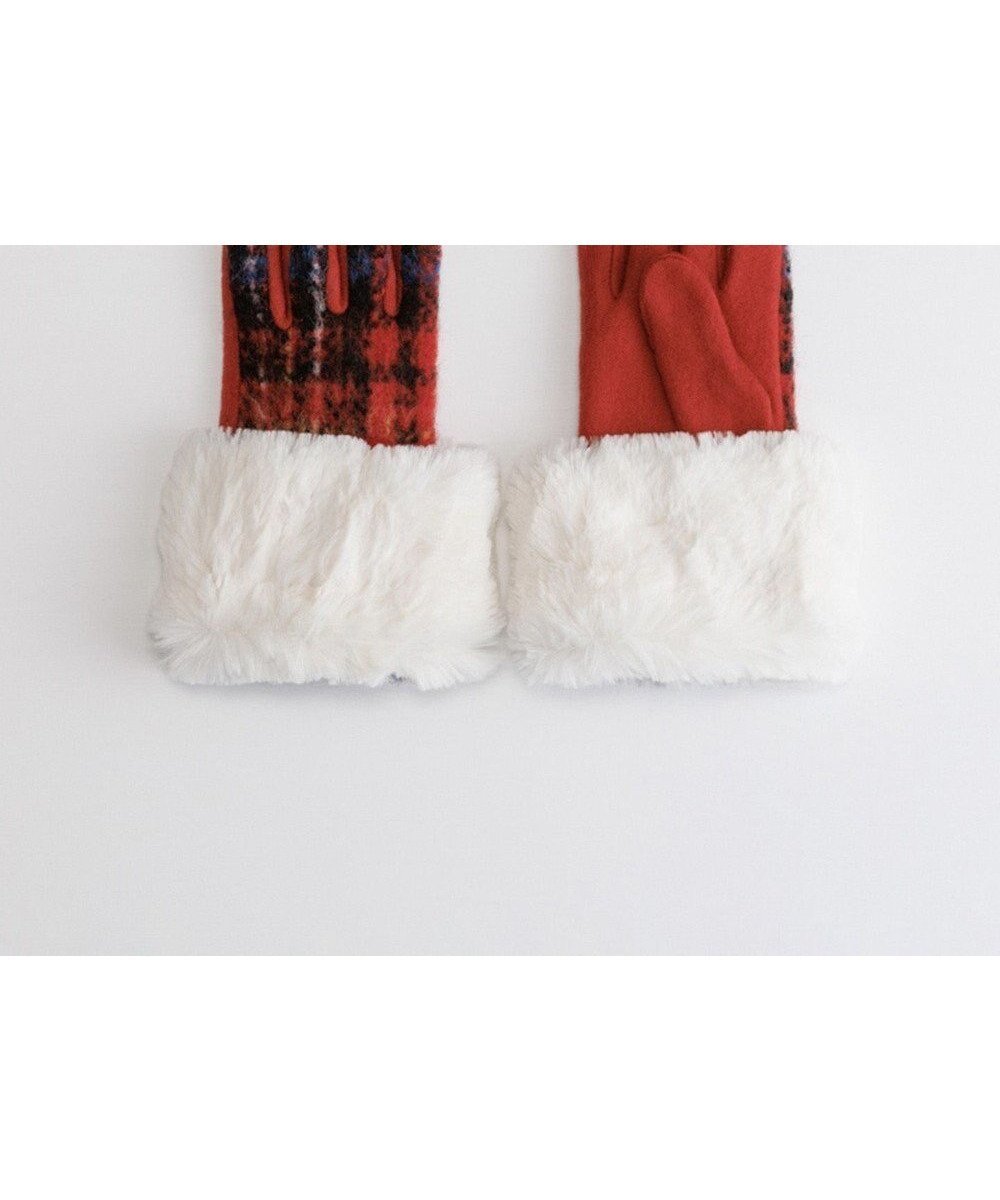 【オルクベット/ORuKuBET】のラングヘアシャギーチェック3Wayジャージグローブ(WOMEN)【タッチパネル対応】 インテリア・キッズ・メンズ・レディースファッション・服の通販 founy(ファニー) 　ファッション　Fashion　レディースファッション　Fashion for Women　手袋　Gloves & Mittens　アクリル　Acrylic Material　スマート　Smart, Elegant　スリット　Slit, Slit Detail　冬　Winter / This Winter　A/W・秋冬　Autumn/Winter　レッド|ID: prp329100004835403 ipo3291000000035221685