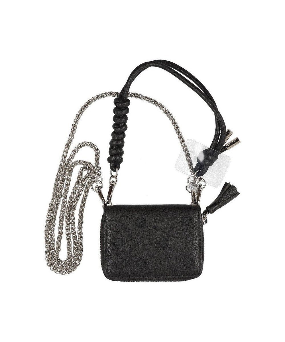 【アンビリオン/UNBILLION】のペルケ perche / ドット刺繍ジャバラチャームウォレットショルダー インテリア・キッズ・メンズ・レディースファッション・服の通販 founy(ファニー) 　ファッション　Fashion　レディースファッション　Fashion for Women　ミニ財布・二つ折り財布　Wallets & Card Cases　コンパクト　Compact, Small Size　ショルダー　Shoulder, Shoulder Strap　チェーン　Chain, Chain Strap　ドット　Polka Dot, Dot Pattern　ポケット　Pocket, Pocket Detail　財布　Wallet, Purse　ブラック|ID: prp329100004835413 ipo3291000000035703265