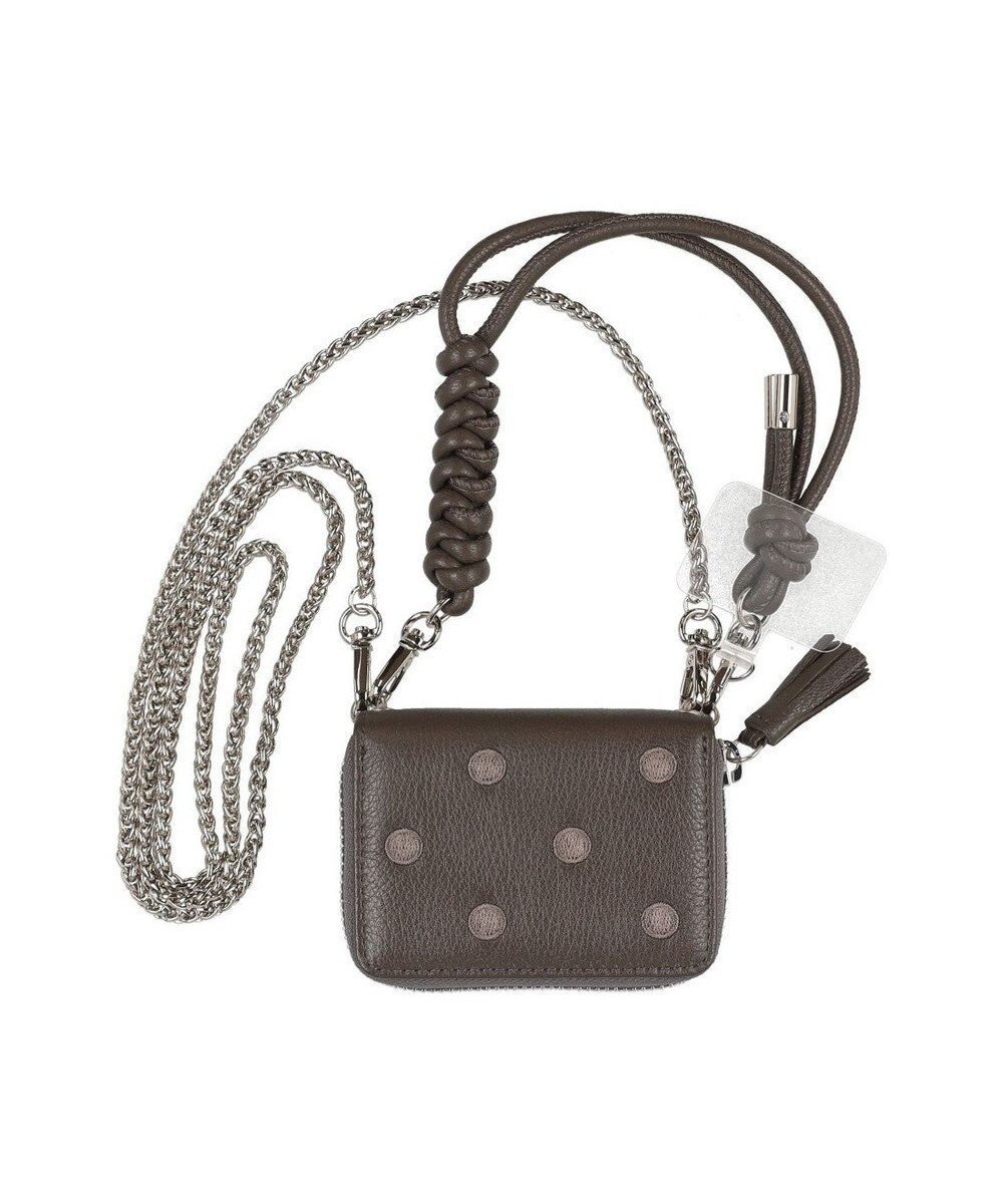【アンビリオン/UNBILLION】のペルケ perche / ドット刺繍ジャバラチャームウォレットショルダー インテリア・キッズ・メンズ・レディースファッション・服の通販 founy(ファニー) 　ファッション　Fashion　レディースファッション　Fashion for Women　ミニ財布・二つ折り財布　Wallets & Card Cases　コンパクト　Compact, Small Size　ショルダー　Shoulder, Shoulder Strap　チェーン　Chain, Chain Strap　ドット　Polka Dot, Dot Pattern　ポケット　Pocket, Pocket Detail　財布　Wallet, Purse　ダークグレー|ID: prp329100004835413 ipo3291000000035703287