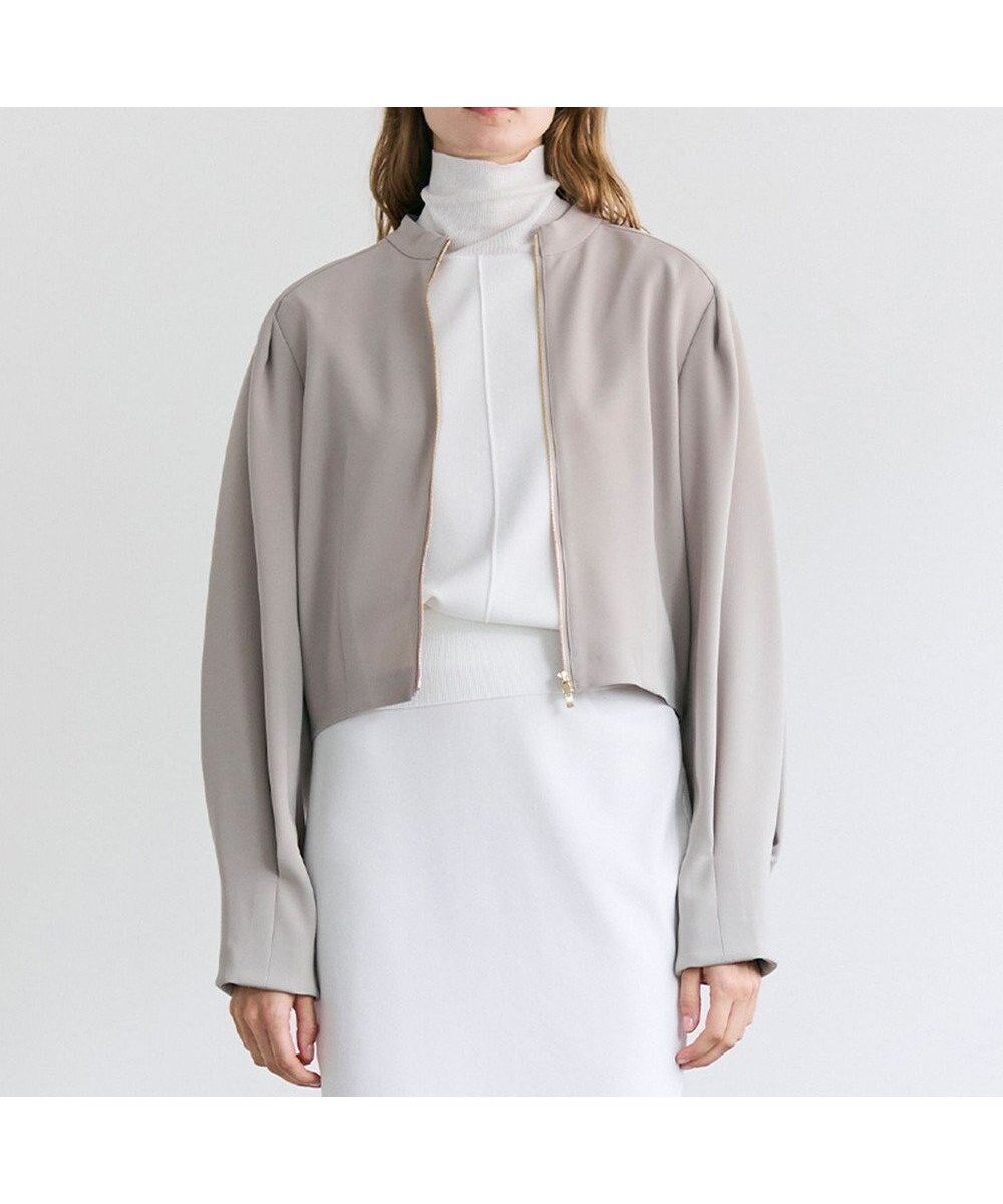 【ベイジ,/BEIGE,】のRUE / ドライタッチコンパクトブルゾン インテリア・キッズ・メンズ・レディースファッション・服の通販 founy(ファニー) 　ファッション　Fashion　レディースファッション　Fashion for Women　アウター　Coat / Outerwear Collection　レディースジャケット・軽アウター　Jackets　ブルゾンジャケット・スポーティアウター　Blouson Jackets　カットソー　Cut and Sewn Top　コンパクト　Compact, Small Size　シルク　Silk, 100% Silk　シンプル　Simple, Minimal　ジップ　Zip, Zipper　ジャケット　Jacket, Outerwear　セットアップ　Set-Up, Coordinated Outfit　とろみ　Fluid, Flowy Fabric　タイトスカート　Pencil Skirt, Tight Skirt　定番　Standard, Basic Item　人気　Popular, Best Seller　フォルム　Silhouette, Form　ブルゾン　Blouson, Bomber Jacket　A/W・秋冬　Autumn/Winter　S/S・春夏　SS, Spring/Summer, Warm Season　夏　Summer　エレガント 上品　Elegant　ビジネス 仕事 通勤　Business / Work / Commuting　Taupe|ID: prp329100004835416 ipo3291000000035703324