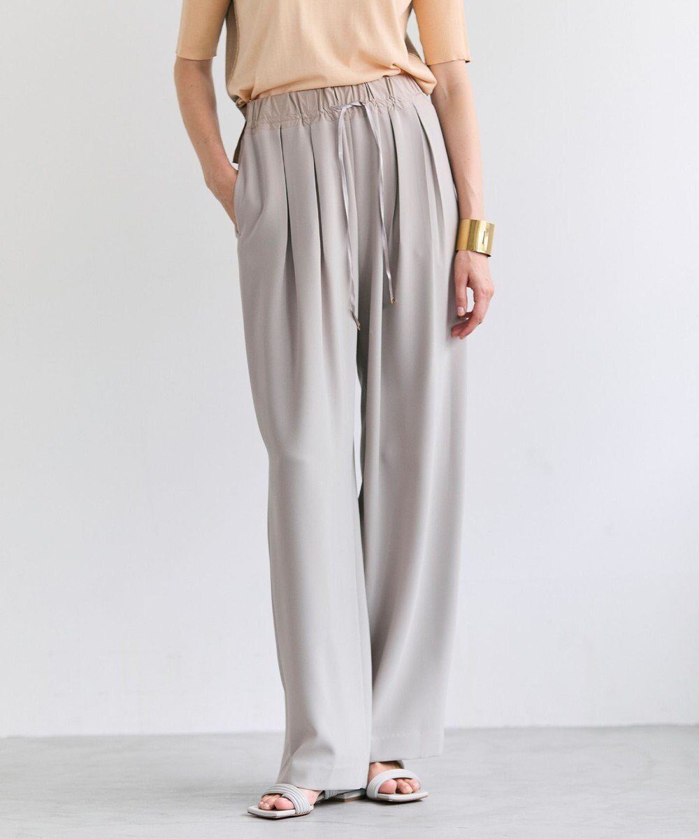 【ベイジ,/BEIGE,】のRUE / ドライタッチイージーセミワイドパンツ インテリア・キッズ・メンズ・レディースファッション・服の通販 founy(ファニー) 　ファッション　Fashion　レディースファッション　Fashion for Women　パンツ　Pants & Trousers　カットソー　Cut and Sewn Top　ギャザー　Gathered, Ruffled　シルク　Silk, 100% Silk　とろみ　Fluid, Flowy Fabric　定番　Standard, Basic Item　人気　Popular, Best Seller　フロント　Front, Front Design　ボックス　Boxy, Box Shape　A/W・秋冬　Autumn/Winter　S/S・春夏　SS, Spring/Summer, Warm Season　夏　Summer　エレガント 上品　Elegant　ビジネス 仕事 通勤　Business / Work / Commuting　Taupe|ID: prp329100004835419 ipo3291000000035221750