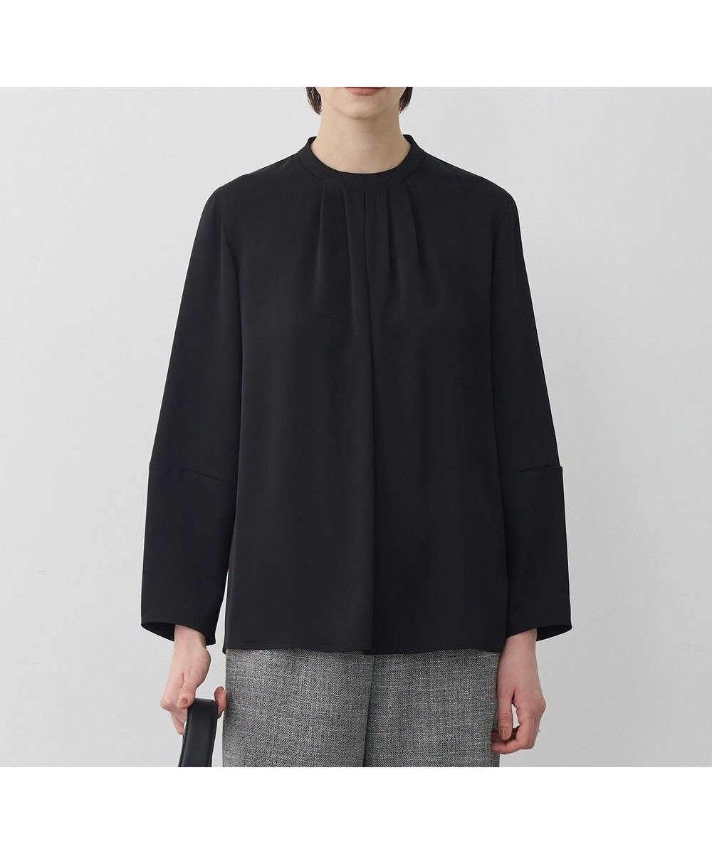 【アイシービー/iCB】のアセテートダブルサテン ランタンスリーブブラウス インテリア・キッズ・メンズ・レディースファッション・服の通販 founy(ファニー) 　ファッション　Fashion　レディースファッション　Fashion for Women　トップス・カットソー　Cut & Sew Tops　シャツ・ブラウス・オフィスカジュアル　Elegant Blouses & Button-Ups　春　Spring　洗える　Machine Washable　サテン　Satin, Glossy Fabric　ストレッチ　Stretch, Stretchy Fabric　スリーブ　Sleeve, Long Sleeve / Short Sleeve　セットアップ　Set-Up, Coordinated Outfit　ダブル　Double, Double-Breasted　ドレープ　Drape, Draping Fabric　ボトム　Bottoms, Lower Wear　ワイド　Wide, Wide Fit　S/S・春夏　SS, Spring/Summer, Warm Season　おすすめ　Recommended / Our Picks　夏　Summer　ビジネス 仕事 通勤　Business / Work / Commuting　2026年　2026　ブラック|ID: prp329100004835429 ipo3291000000035221785