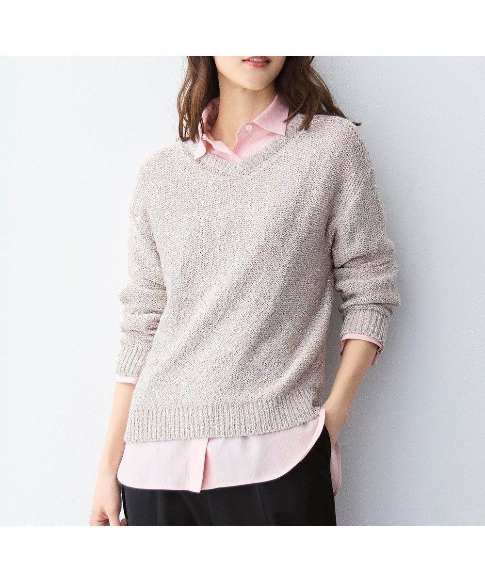 【自由区/JIYU-KU】の【1枚で華やぐ】ラメノットスパングル ニット 人気、トレンドファッション・服の通販 founy(ファニー) 　ファッション　Fashion　レディースファッション　Fashion for Women　トップス・カットソー　Cut & Sew Tops　ニット　Knit Tops & Sweaters　コンパクト　Compact, Small Size　シンプル　Simple, Minimal　スパンコール　Sequins, Sequin Embellishment　セーター　Sweater, Knitwear　ドレープ　Drape, Draping Fabric　バランス　Balance, Style Balance　ミックス　Mix, Mixed Style　エレガント 上品　Elegant　夏　Summer　春　Spring　S/S・春夏　SS, Spring/Summer, Warm Season　 other-1|ID: prp329100004835435 ipo3291000000035939672