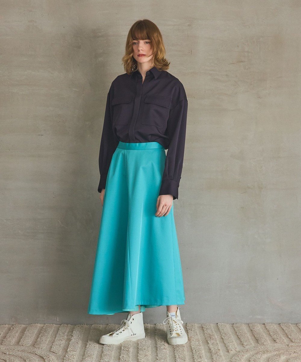 【グレース コンチネンタル/GRACE CONTINENTAL】のイレギュラーフレアスカート インテリア・キッズ・メンズ・レディースファッション・服の通販 founy(ファニー) 　ファッション　Fashion　レディースファッション　Fashion for Women　スカート　Skirts　Aライン・フレアスカート　A-Line & Flared Skirts　イレギュラー　Irregular Design　春　Spring　シンプル　Simple, Minimal　フレア　Flare, Flared　S/S・春夏　SS, Spring/Summer, Warm Season　日本製　Made In Japan　夏　Summer　グリーン|ID: prp329100004835443 ipo3291000000035221825