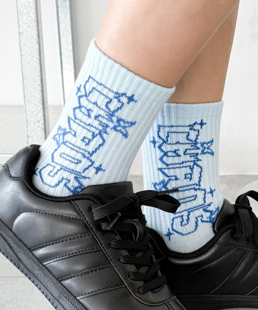 【ウィゴー/WEGO】のCHAOSリブソックス インテリア・キッズ・メンズ・レディースファッション・服の通販 founy(ファニー) 　ファッション　Fashion　レディースファッション　Fashion for Women　ソックス&靴下　Socks & Hosiery　レッグウェア・ストッキング　Legwear & Hosiery　サンダル　Sandals, Summer Shoes　スニーカー　Sneakers, Trainers　スマホ　Smartphone, Mobile Device　ソックス　Socks, Hosiery　フィット　Fit, Slim Fit　サックス|ID: prp329100004835454 ipo3291000000035703405