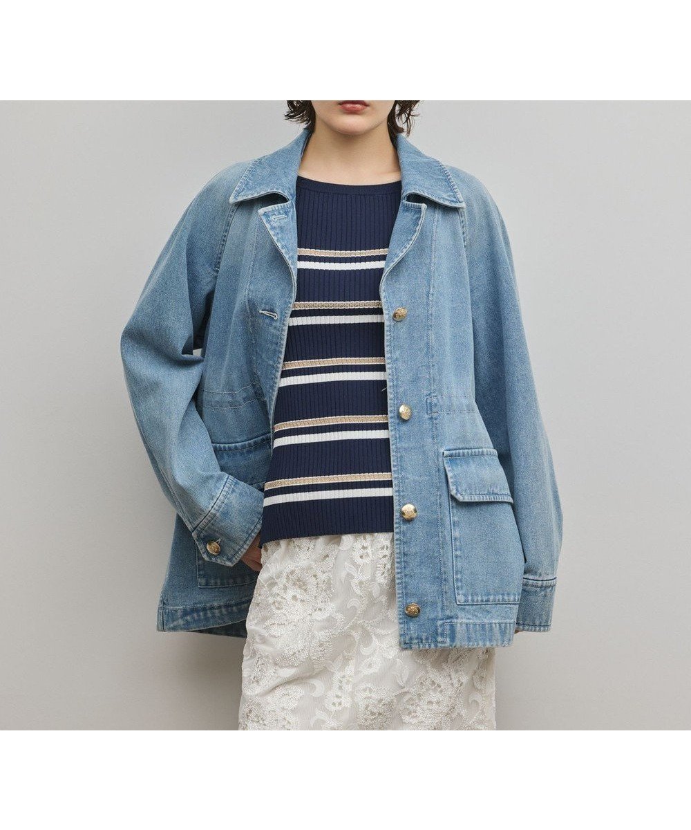 【グレース コンチネンタル/GRACE CONTINENTAL】のカバーオールジャケット インテリア・キッズ・メンズ・レディースファッション・服の通販 founy(ファニー) 　ファッション　Fashion　レディースファッション　Fashion for Women　アウター　Coat / Outerwear Collection　レディースジャケット・軽アウター　Jackets　ジャケット　Jacket, Outerwear　デニム　Denim, Jeans Material　夏　Summer　春　Spring　S/S・春夏　SS, Spring/Summer, Warm Season　サックス|ID: prp329100004835487 ipo3291000000035221989