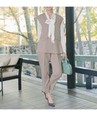 【ティアクラッセ/Tiaclasse】の【ブラウス ベスト パンツ3点セット】リボンタイブラウス+ベスト付き 3点セットアップ グレージュ|ID: prp329100004835489 ipo3291000000035221998