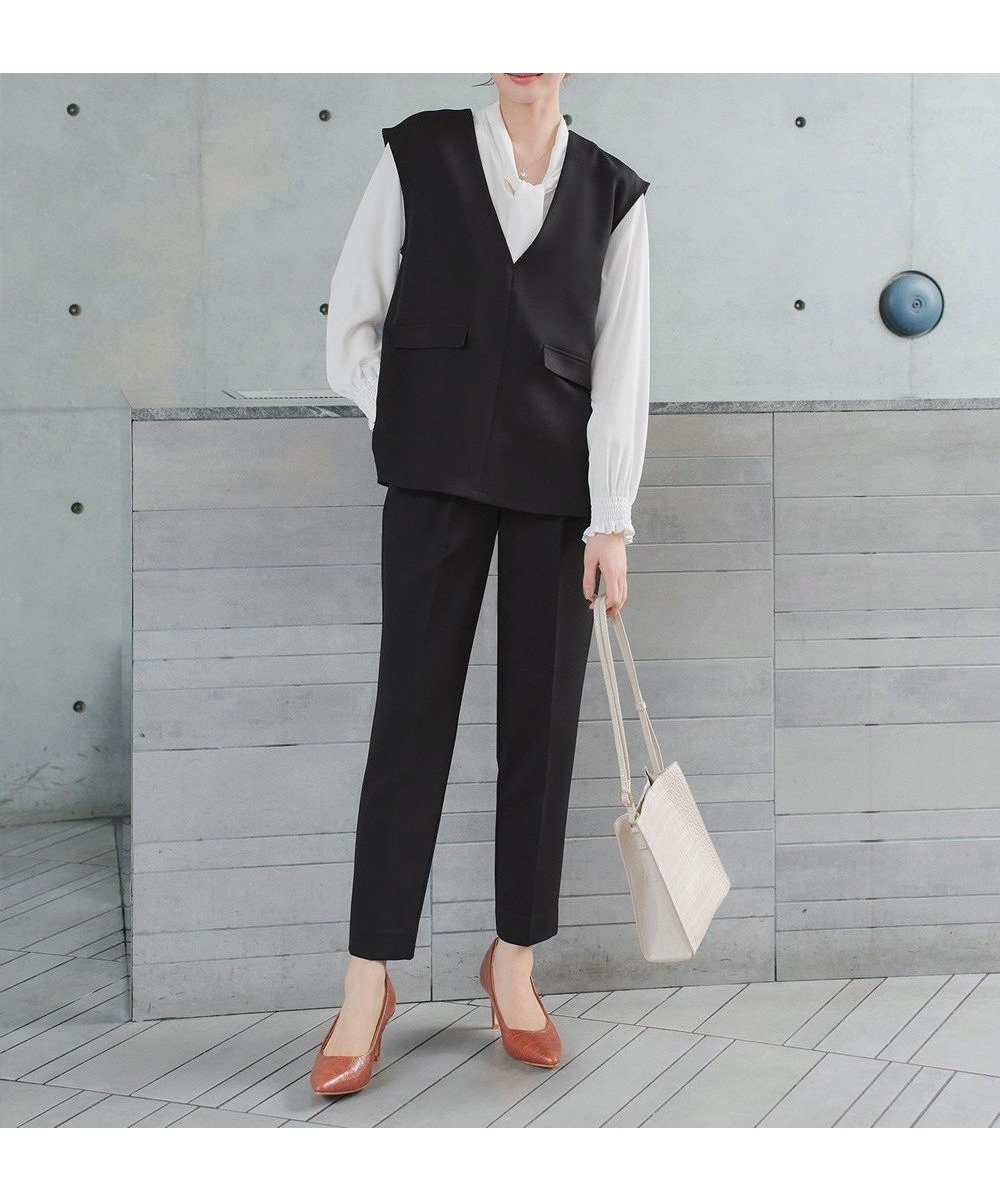 【ティアクラッセ/Tiaclasse】の【ブラウス ベスト パンツ3点セット】リボンタイブラウス+ベスト付き 3点セットアップ インテリア・キッズ・メンズ・レディースファッション・服の通販 founy(ファニー) 　ファッション　Fashion　レディースファッション　Fashion for Women　アウター　Coat / Outerwear Collection　セットアップ　Matching Sets　レディースパンツ・ボトムス　Pants & Trousers / Bottoms　ウォッシャブル　Machine Washable　春　Spring　洗える　Machine Washable　秋　Autumn　セットアップ　Set-Up, Coordinated Outfit　フォーマル　Formal, Dressy　ベスト　Vest, Waistcoat　ポケット　Pocket, Pocket Detail　リボン　Ribbon, Bow　冬　Winter / This Winter　A/W・秋冬　Autumn/Winter　エレガント 上品　Elegant　セレモニー　Ceremony　入学式　Entrance Ceremony　卒業式　Graduation Ceremony　ビジネス 仕事 通勤　Business / Work / Commuting　ブラック|ID: prp329100004835489 ipo3291000000035221999