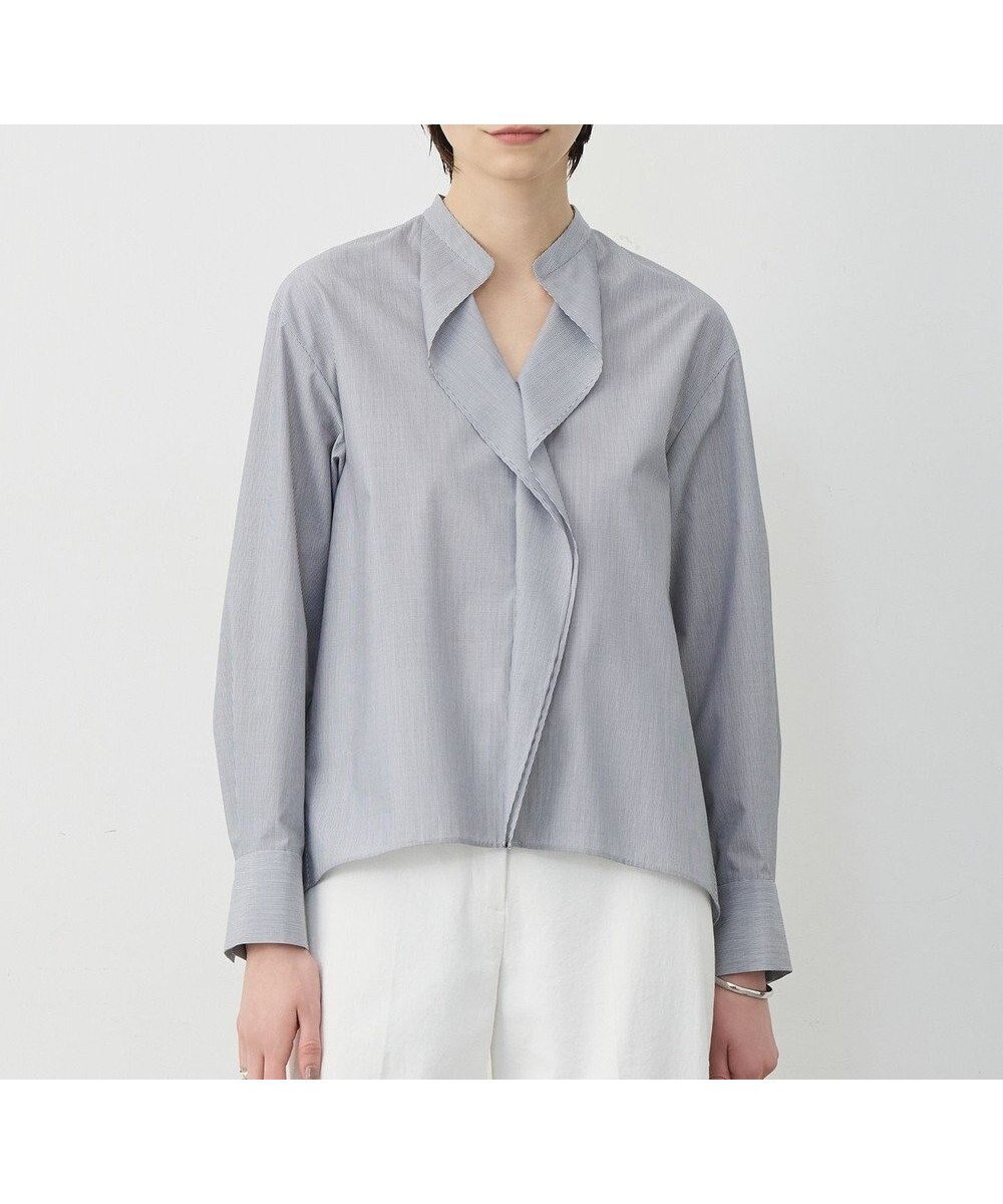 【アイシービー/iCB】のクリーンブロード ラッフルデザイン プルオーバーブラウス インテリア・キッズ・メンズ・レディースファッション・服の通販 founy(ファニー) 　ファッション　Fashion　レディースファッション　Fashion for Women　トップス・カットソー　Cut & Sew Tops　シャツ・ブラウス・オフィスカジュアル　Elegant Blouses & Button-Ups　カジュアルプルオーバー・ニットトップス　Pullovers & Knit Tops / Casual Pullovers　春　Spring　ジャケット　Jacket, Outerwear　フロント　Front, Front Design　ブロード　Broadcloth, Fine Cotton　ライダース　Riders　S/S・春夏　SS, Spring/Summer, Warm Season　おすすめ　Recommended / Our Picks　夏　Summer　エレガント 上品　Elegant　セレモニー　Ceremony　2026年　2026　ブラックストライプ|ID: prp329100004835493 ipo3291000000035516847