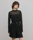 【グレース コンチネンタル/GRACE CONTINENTAL】のシアーハイネックニットトップ 人気、トレンドファッション・服の通販 founy(ファニー) ファッション Fashion レディースファッション Fashion for Women トップス・カットソー Cut & Sew Tops ニット Knit Tops & Sweaters インナー Innerwear シアー Sheer, See-Through シンプル Simple, Minimal ジャケット Jacket, Outerwear スマート Smart, Elegant トレンド Trend, Trending Now ハイネック High Neck, Mock Neck フレア Flare, Flared ベーシック Basic, Essential エレガント 上品 Elegant 夏 Summer 春 Spring S/S・春夏 SS, Spring/Summer, Warm Season thumbnail ブラック|ID: prp329100004835496 ipo3291000000035626432