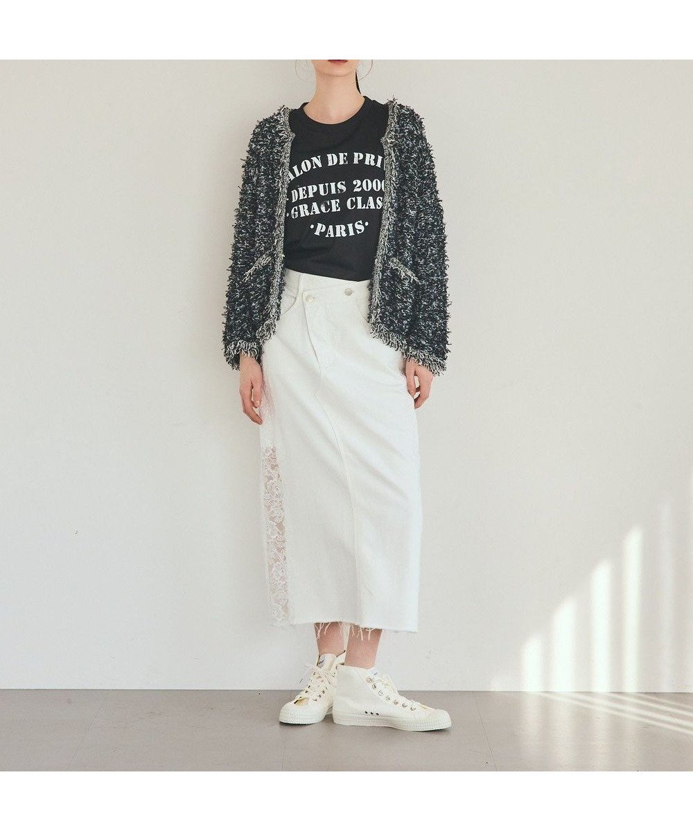 【グレース コンチネンタル/GRACE CONTINENTAL】のサイドレースデニムスカート インテリア・キッズ・メンズ・レディースファッション・服の通販 founy(ファニー) 　ファッション　Fashion　レディースファッション　Fashion for Women　スカート　Skirts　デニムスカート・カジュアルスカート　Denim Skirts　シアー　Sheer, See-Through　スカラップ　Scallop, Scalloped Edge　デニム　Denim, Jeans Material　フェミニン　Feminine, Girly　フロント　Front, Front Design　レース　Lace, Lace Fabric　夏　Summer　定番　Standard, Basic Item　春　Spring　S/S・春夏　SS, Spring/Summer, Warm Season　ホワイト|ID: prp329100004835497 ipo3291000000035222022