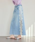 【グレース コンチネンタル/GRACE CONTINENTAL】のサイドレースデニムスカート ブルー|ID: prp329100004835497 ipo3291000000035222024