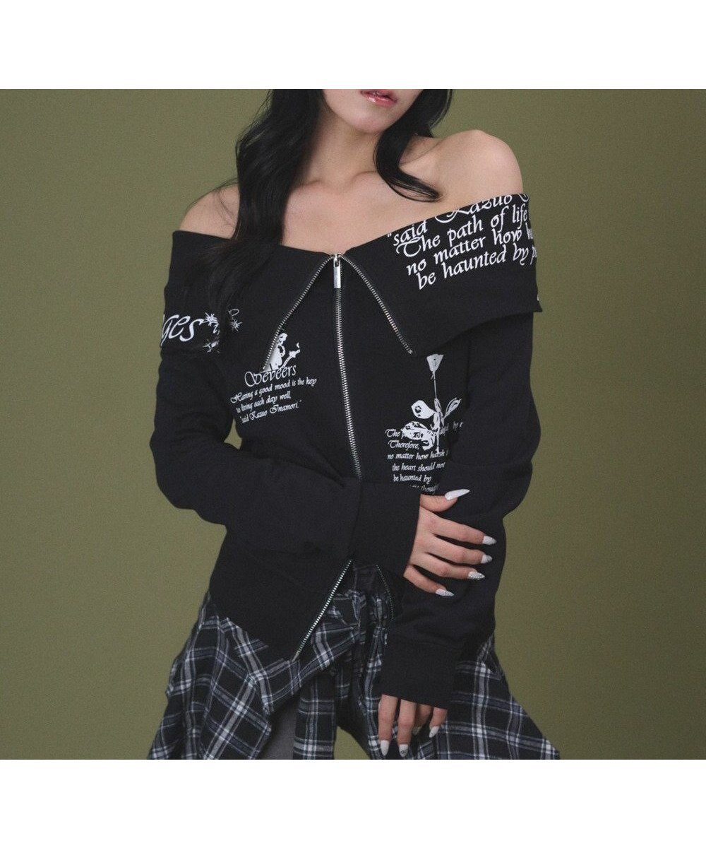 【ウィゴー/WEGO】のオフショルグラフィックスウェット インテリア・キッズ・メンズ・レディースファッション・服の通販 founy(ファニー) 　ファッション　Fashion　レディースファッション　Fashion for Women　トップス・カットソー　Cut & Sew Tops　レディースパーカー・カジュアルフーディー　Casual Hoodies & Sweatshirts　スウェット・クルーネックトップス　Sweatshirts & Crewnecks / Relaxed Fit Sweat Tops　春　Spring　秋　Autumn　ショート　Short, Short Length　シンプル　Simple, Minimal　スウェット / スエット　Sweatshirt, Sweatwear　スマホ　Smartphone, Mobile Device　トレンド　Trend, Trending Now　バランス　Balance, Style Balance　フィット　Fit, Slim Fit　プリント　Print, Printed Pattern　ミニスカート　Mini Skirt, Short Skirt　ルーズ　Loose, Oversized　冬　Winter / This Winter　S/S・春夏　SS, Spring/Summer, Warm Season　夏　Summer　ブラック|ID: prp329100004835511 ipo3291000000035516874