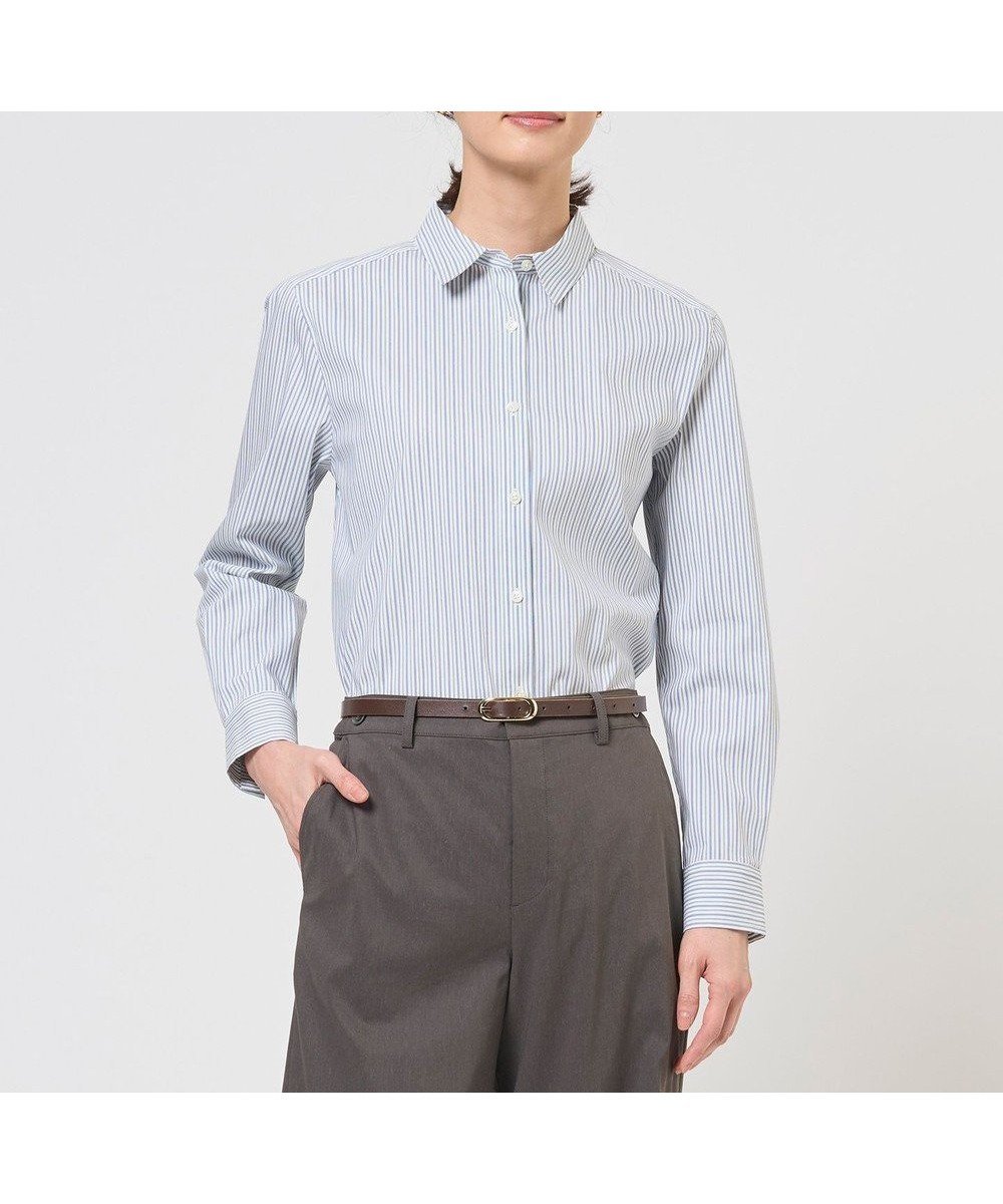 【ジェイ プレス/J.PRESS】のBEZコットンナイロン ストライプ シャツ ブラウス 人気、トレンドファッション・服の通販 founy(ファニー) 　ファッション　Fashion　レディースファッション　Fashion for Women　トップス・カットソー　Cut & Sew Tops　シャツ・ブラウス・オフィスカジュアル　Elegant Blouses & Button-Ups　コンパクト　Compact, Small Size　スタイリッシュ　Stylish, Fashionable　ストライプ　Stripe, Striped Pattern　トレーナー　Sweatshirt, Trainer　定番　Standard, Basic Item　バランス　Balance, Style Balance　フェミニン　Feminine, Girly　ペーパー　Paper, Kraft Paper　A/W・秋冬　Autumn/Winter　S/S・春夏　SS, Spring/Summer, Warm Season　夏　Summer　エレガント 上品　Elegant　 other-1|ID: prp329100004836459 ipo3291000000035412004