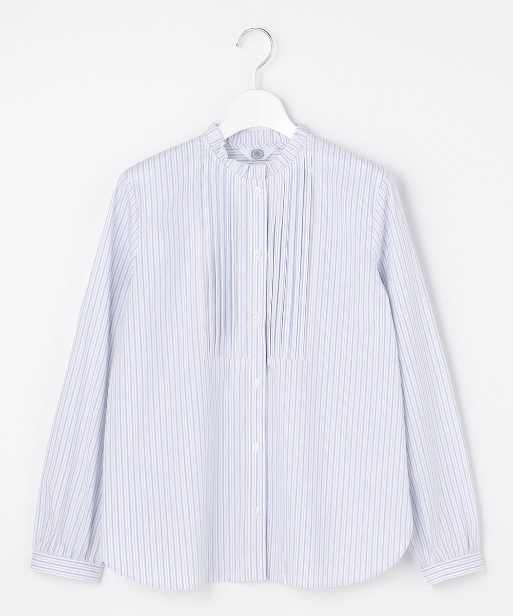 【ジェイ プレス/J.PRESS】のBEZコットンナイロン ストライプ フリル襟 ブラウス 人気、トレンドファッション・服の通販 founy(ファニー) 　ファッション　Fashion　レディースファッション　Fashion for Women　トップス・カットソー　Cut & Sew Tops　シャツ・ブラウス・オフィスカジュアル　Elegant Blouses & Button-Ups　インナー　Innerwear　春　Spring　コンパクト　Compact, Small Size　ジャケット　Jacket, Outerwear　ストライプ　Stripe, Striped Pattern　定番　Standard, Basic Item　バランス　Balance, Style Balance　フリル　Frill, Ruffle　ペーパー　Paper, Kraft Paper　A/W・秋冬　Autumn/Winter　S/S・春夏　SS, Spring/Summer, Warm Season　夏　Summer　エレガント 上品　Elegant　 other-1|ID: prp329100004836460 ipo3291000000035229746