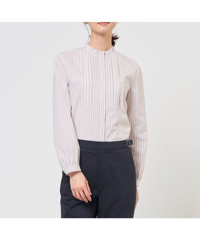 【ジェイ プレス/J.PRESS】のBEZコットンナイロン ストライプ フリル襟 ブラウス インテリア・キッズ・メンズ・レディースファッション・服の通販 founy(ファニー) https://founy.com/ ファッション Fashion レディースファッション Fashion for Women トップス・カットソー Cut & Sew Tops シャツ・ブラウス・オフィスカジュアル Elegant Blouses & Button-Ups インナー Innerwear 春 Spring コンパクト Compact, Small Size ジャケット Jacket, Outerwear ストライプ Stripe, Striped Pattern 定番 Standard, Basic Item バランス Balance, Style Balance フリル Frill, Ruffle ペーパー Paper, Kraft Paper A/W・秋冬 Autumn/Winter S/S・春夏 SS, Spring/Summer, Warm Season 夏 Summer エレガント 上品 Elegant |ID: prp329100004836460 ipo3291000000035585812