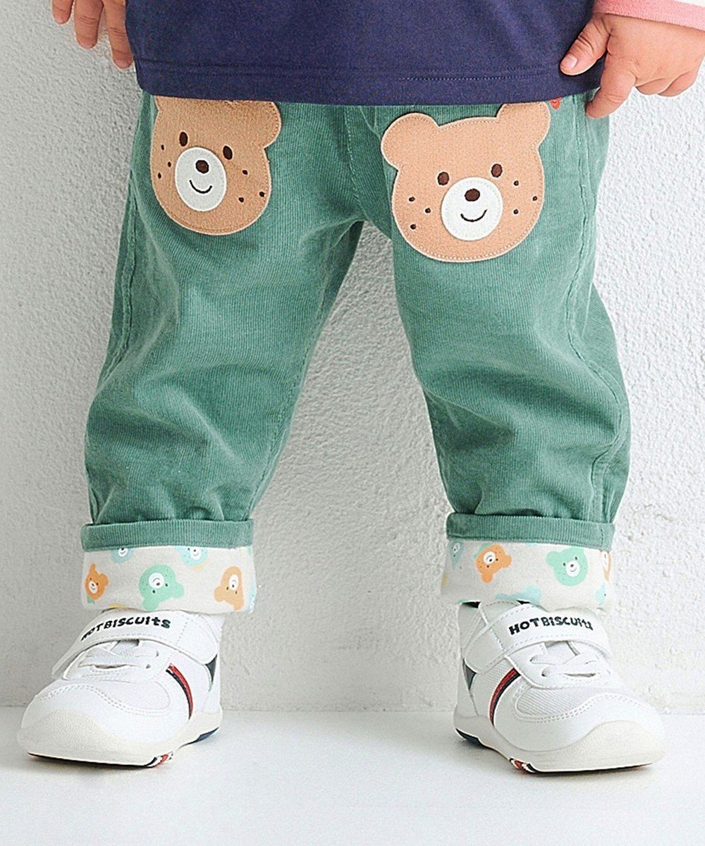 【ミキハウスホットビスケッツ/MIKI HOUSE HOT BISCUITS / KIDS】の【80-120cm】【NEW Color Series】コーデュロイ素材 パンツ インテリア・キッズ・メンズ・レディースファッション・服の通販 founy(ファニー) 　ファッション　Fashion　キッズファッション　Fashion for Kids　ボトムス　Bottoms　おすすめ　Recommended / Our Picks　ウォーム　Warm Fabric　カラフル　Colorful Design　コーデュロイ　Corduroy, Cord Fabric　ベスト　Vest, Waistcoat　ポケット　Pocket, Pocket Detail　A/W・秋冬　Autumn/Winter　アイスグリーン|ID: prp329100004837014 ipo3291000000035239090