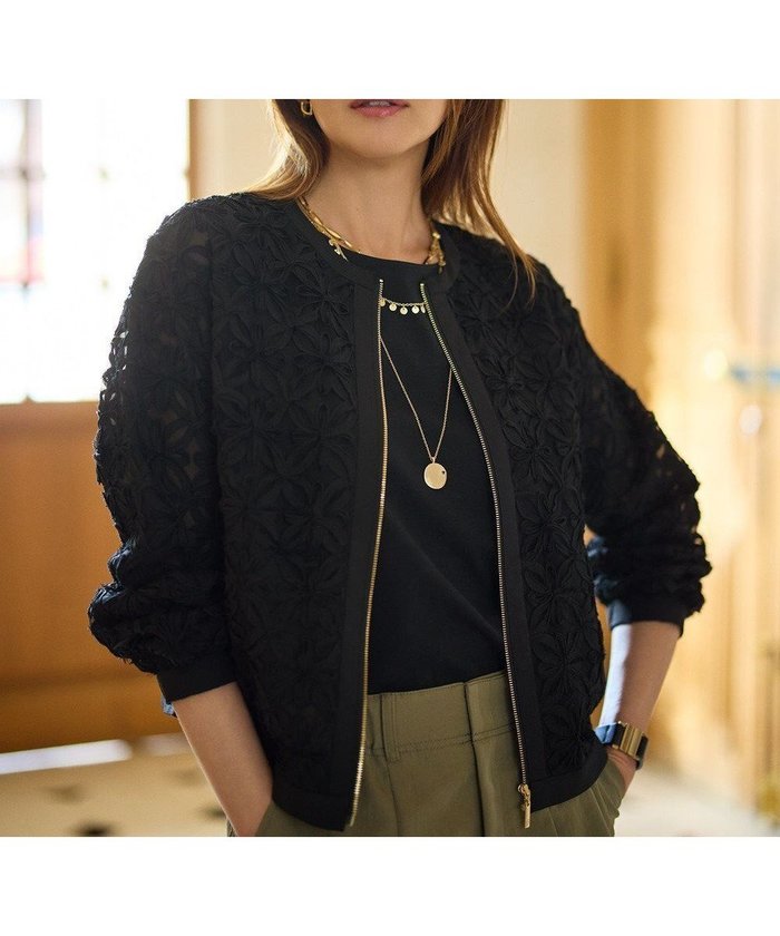 【自由区/JIYU-KU】の【SHIHOさん着用・展示会人気No.1・こだわり素材】テープエンブロイダリー ブルゾン インテリア・キッズ・メンズ・レディースファッション・服の通販 founy(ファニー) https://founy.com/ ファッション Fashion レディースファッション Fashion for Women アウター Coat / Outerwear Collection レディースジャケット・軽アウター Jackets ブルゾンジャケット・スポーティアウター Blouson Jackets シアー Sheer, See-Through シフォン Chiffon, Lightweight Fabric シンプル Simple, Minimal ジャケット Jacket, Outerwear ブルゾン Blouson, Bomber Jacket ブロッキング Color Blocking, Panel Design メタル Metal, Metal Parts エレガント 上品 Elegant 人気 Popular, Best Seller 夏 Summer 春 Spring S/S・春夏 SS, Spring/Summer, Warm Season |ID: prp329100004837828 ipo3291000000036164373