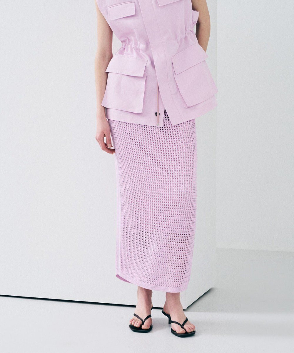 【アンクレイヴ/uncrave】のメッシュニット タイトスカート インテリア・キッズ・メンズ・レディースファッション・服の通販 founy(ファニー) 　ファッション　Fashion　レディースファッション　Fashion for Women　スカート　Skirts　春　Spring　カーディガン　Cardigan, Knitwear　シンプル　Simple, Minimal　タイトスカート　Pencil Skirt, Tight Skirt　フィット　Fit, Slim Fit　ペチコート　Petticoat, Underskirt　メッシュ　Mesh, Net Fabric　S/S・春夏　SS, Spring/Summer, Warm Season　夏　Summer　ライトピンク|ID: prp329100004837848 ipo3291000000035249113